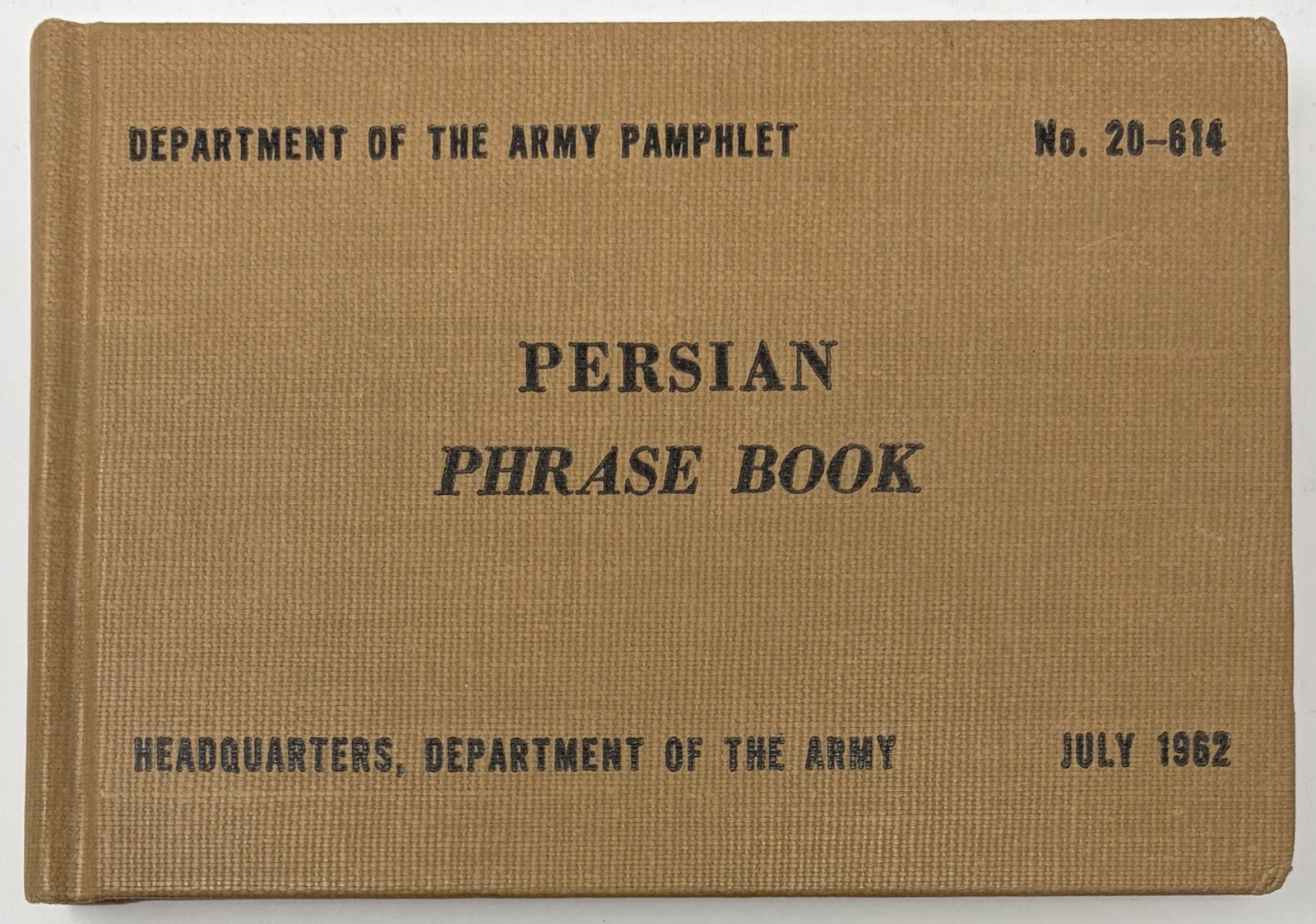 Persian Phrase Book Department of Army Pamphlet 1962 Hardcover Vintage Military