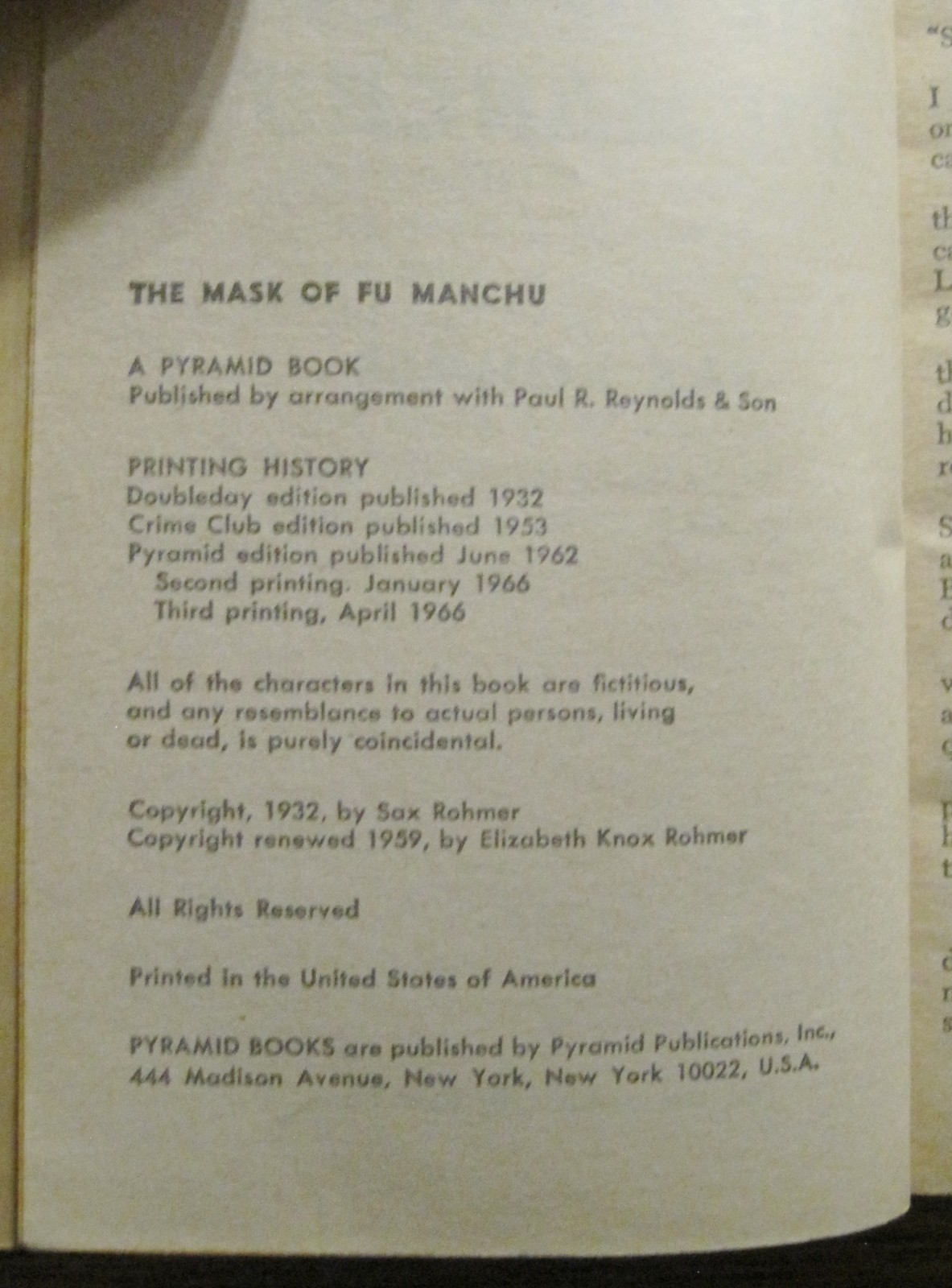 Vintage – Sax Rohmer FU MANCHU – 9 Pyramid Paperback Book Lot – Pulp Thrillers