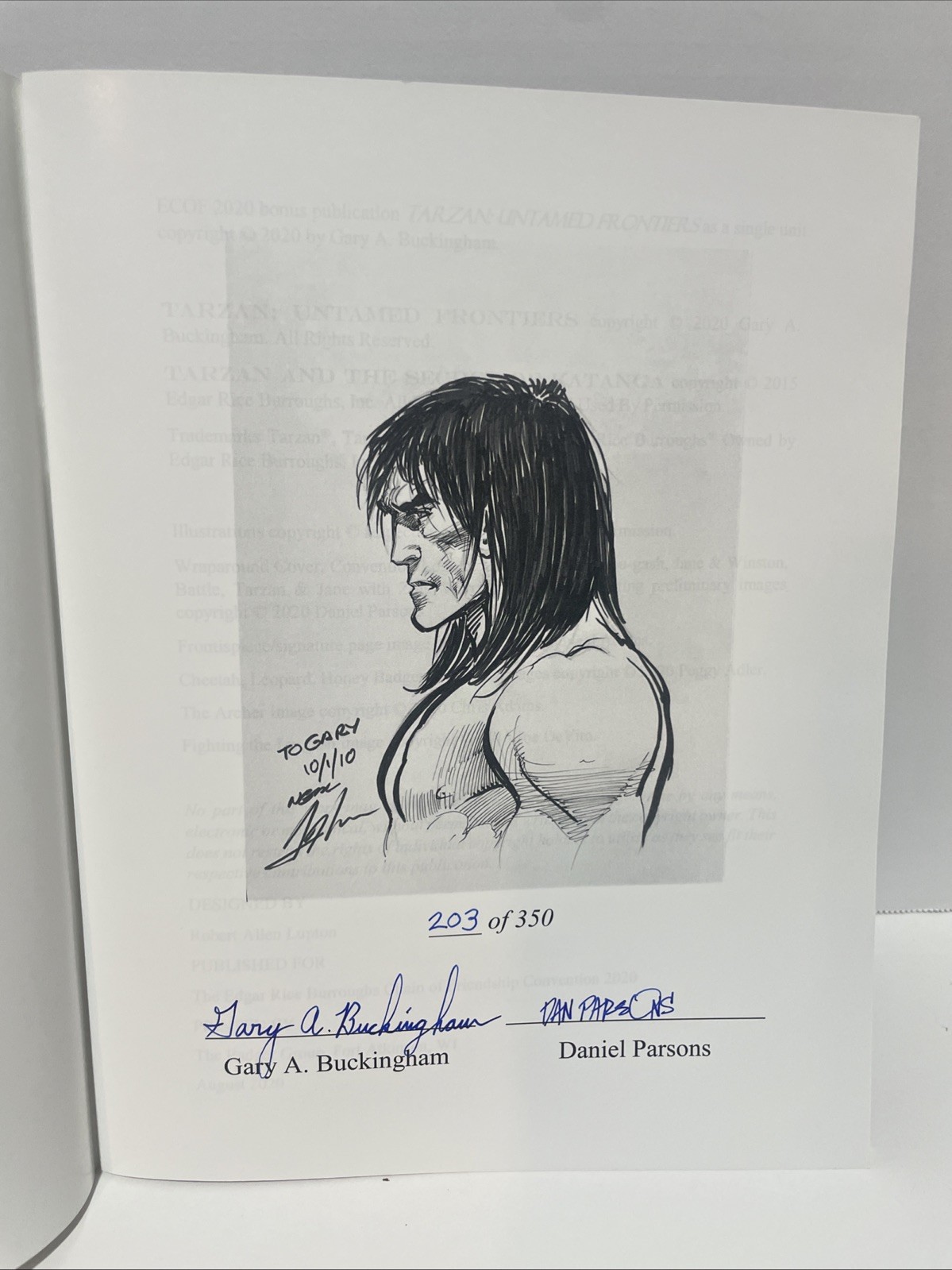 Tarzan Untamed Frontiers Signed Gary A Buckingham Daniel Parsons 2020