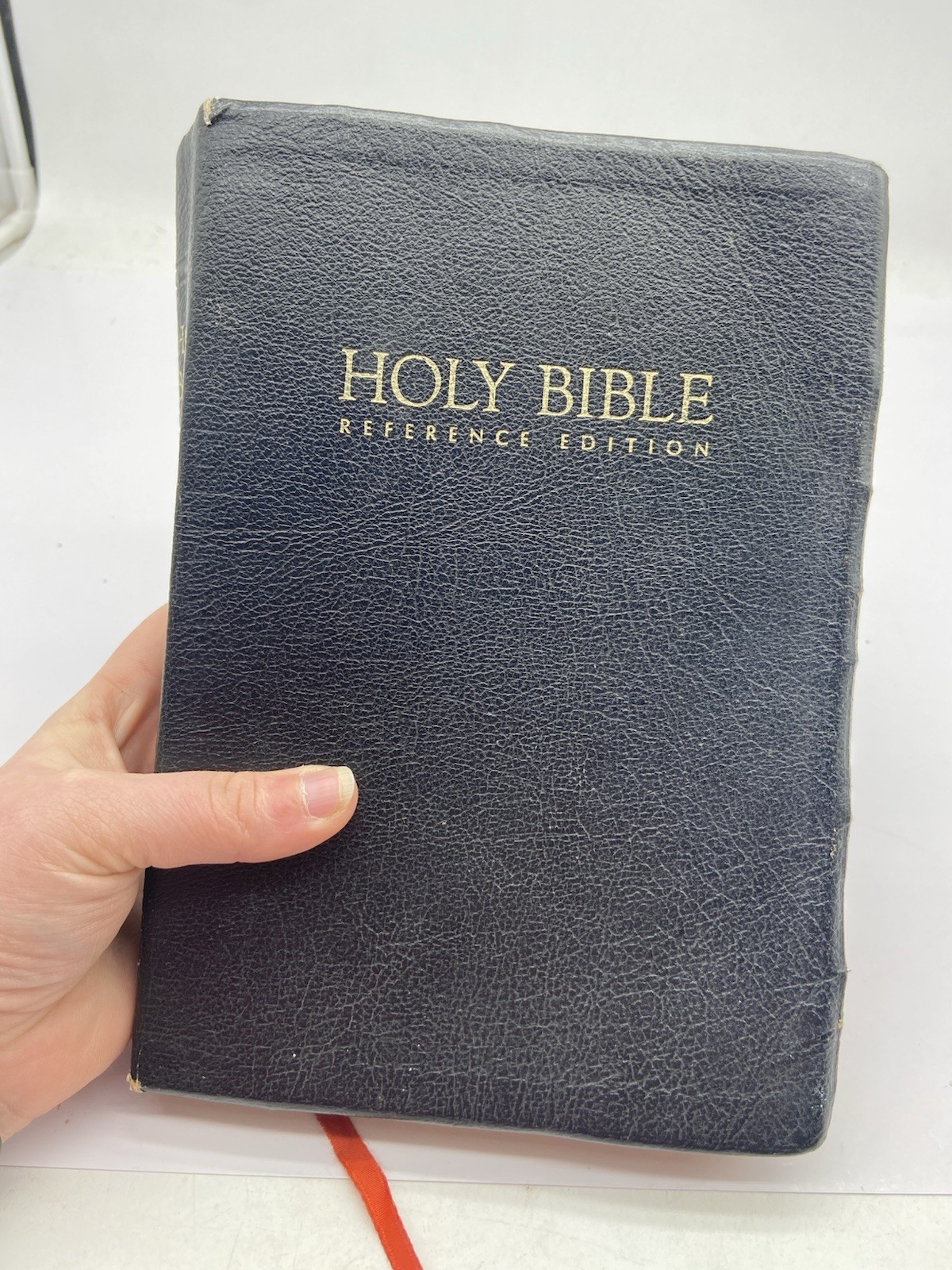1972 VINTAGE KJV HOLY BIBLE THOMAS NELSON 686 BLACK GENUINE LEATHER RED LETTER