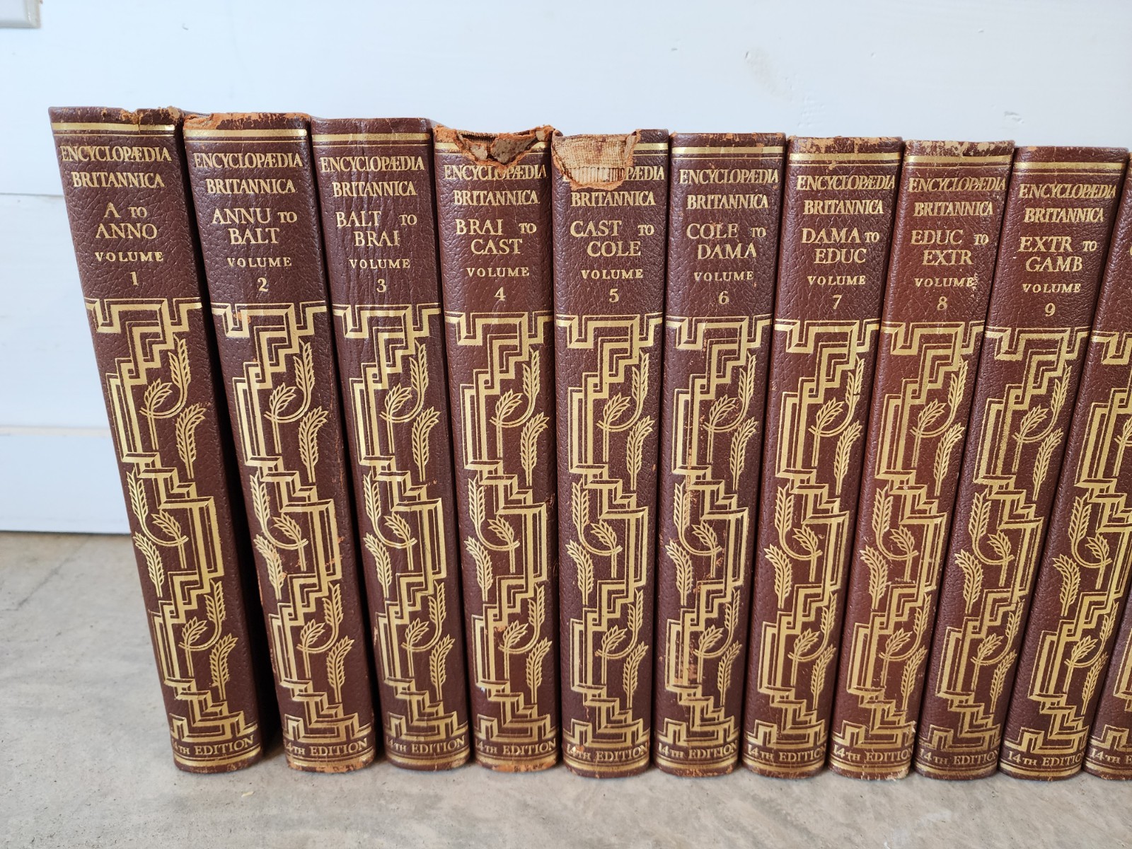 Antique Encyclopedia Britannica 14th Edition 1929 Complete ART DECO LEATHER ED