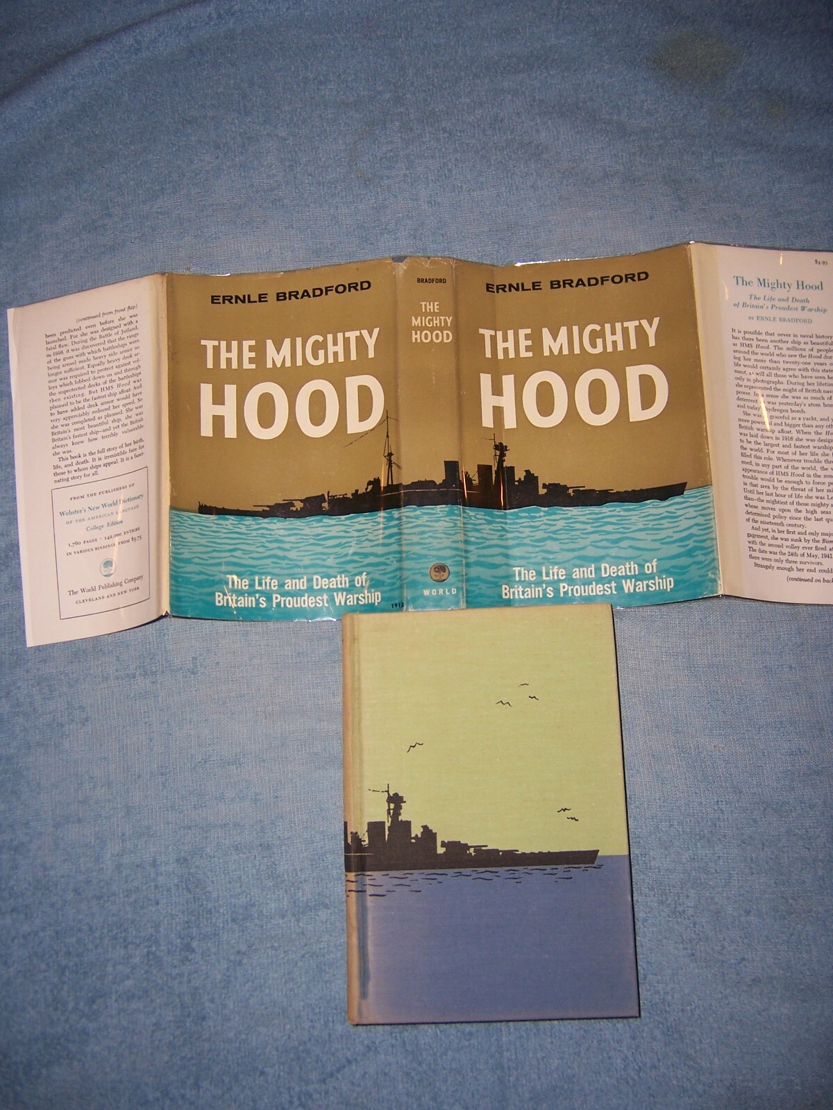 THE MIGHTY HOOD by Ernle Bradford/1st Ed/HCDJ/Military/WWII 1939-45