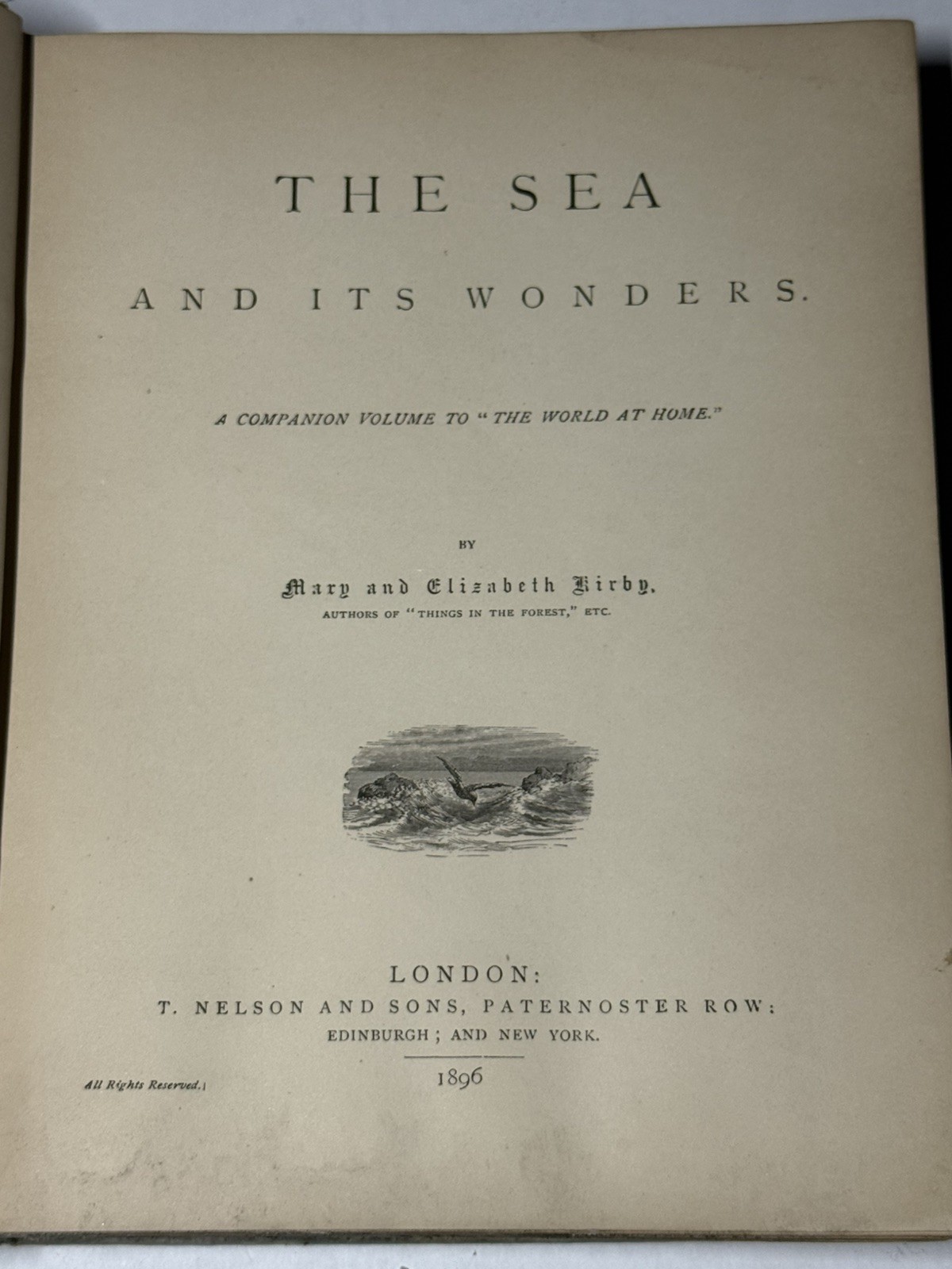 Antique Maritime Book “The Sea and Its Wonders” c.1880s – Ocean Currents Map & A