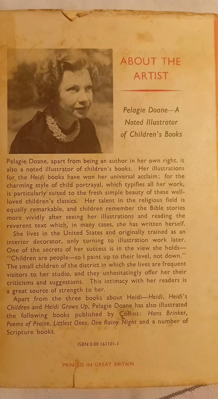 1966 HB/DJ Heidi Johanna Spyri Pelagie Doane Translation Rosenbaum