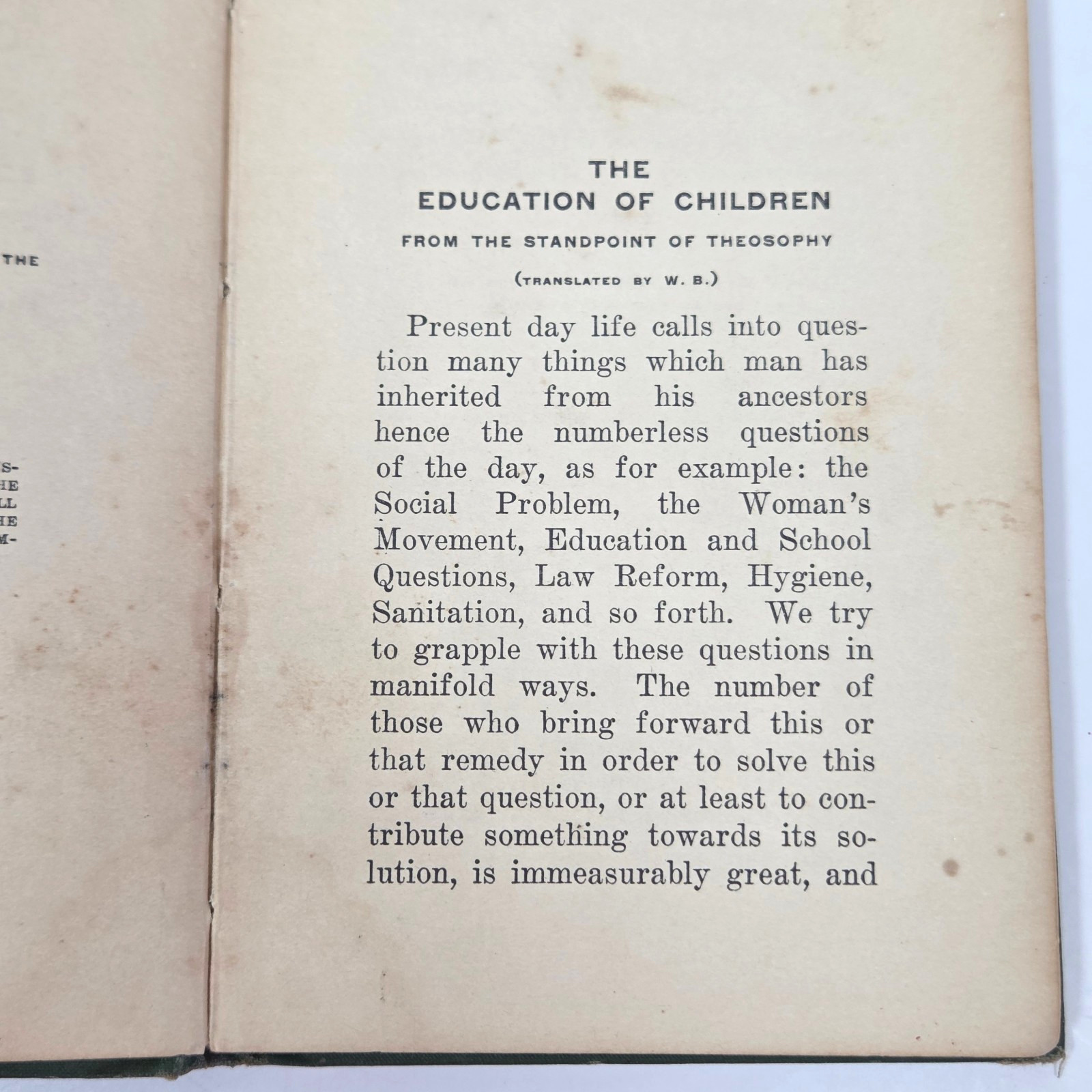 Education of Children Rudolf Steiner 1911 HC 1st American Ed Rajput Press Occult