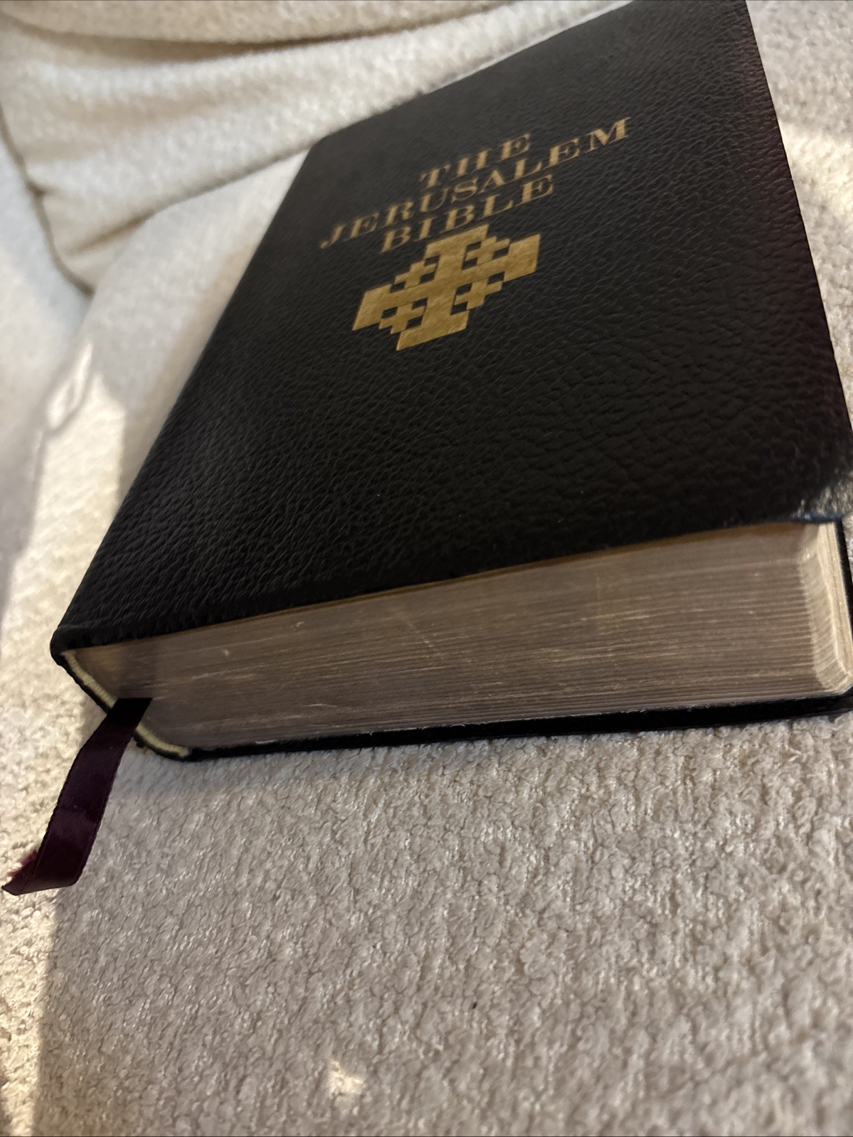 The Jerusalem Bible 1966 Doubleday Alexander Jones Black Softcover Faux Leather