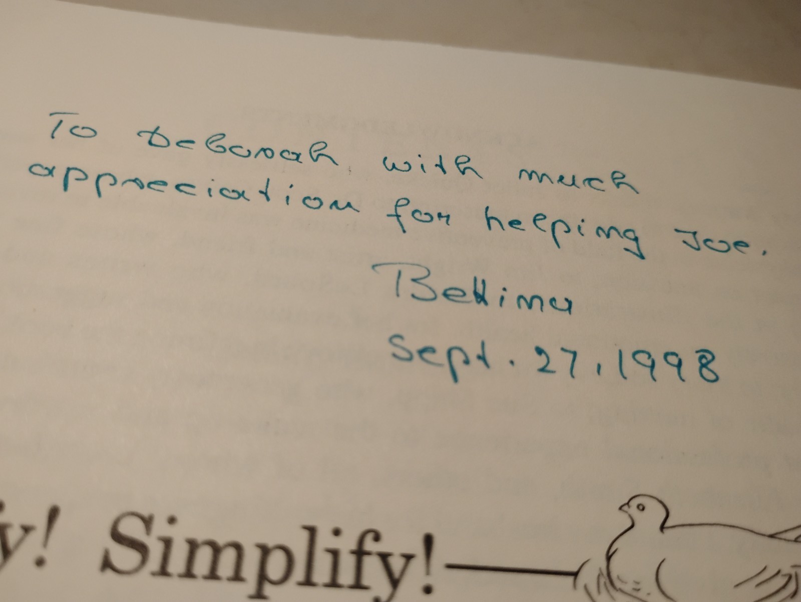 Simplify! Simplify! Bettina King SIGNED 1st Ed 1997 Self-Help Wellness Nutrition
