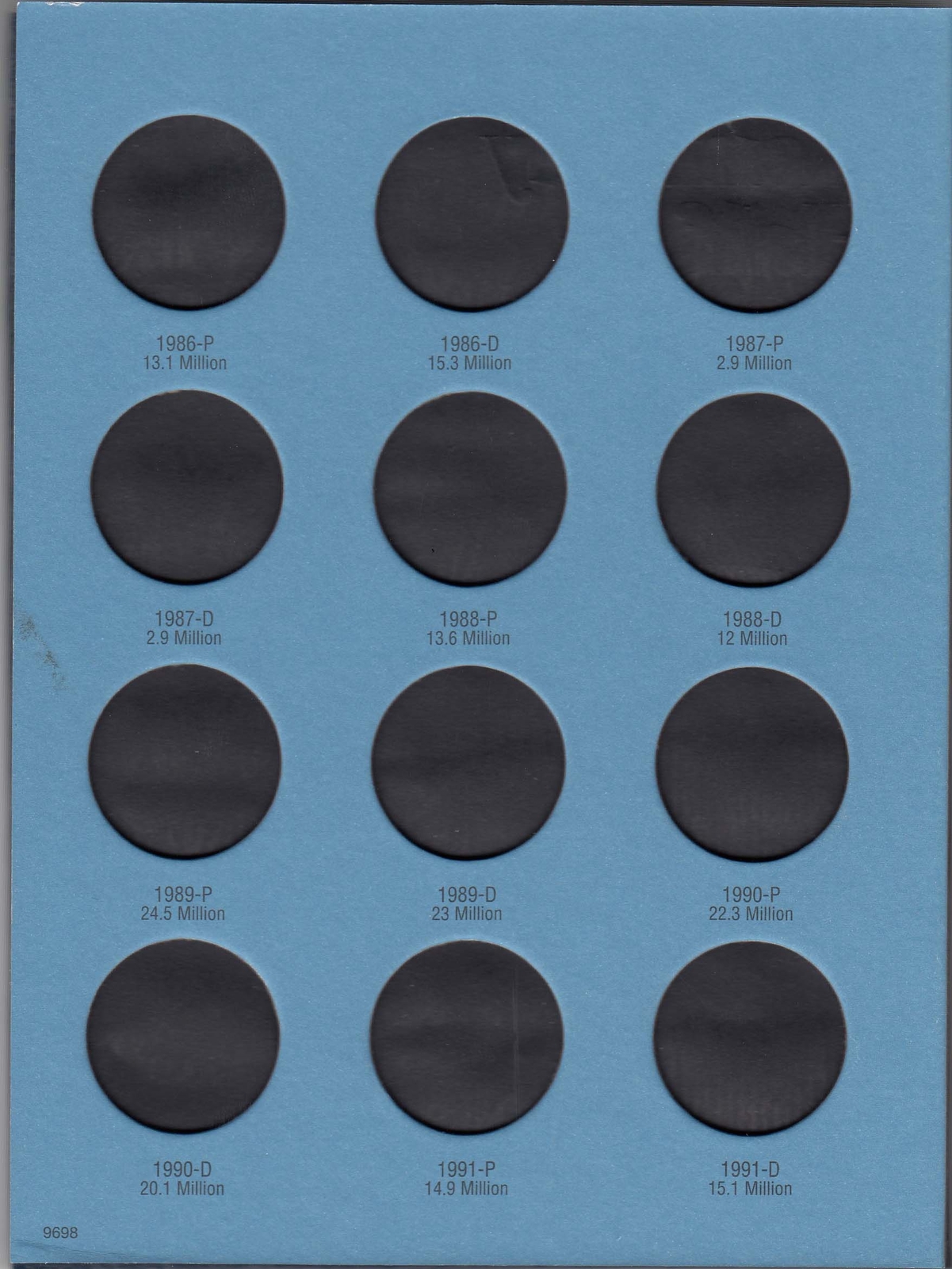 Whitman Blue Coin Folder For Kennedy Half Dollar Album No 2 1986 2003 Model 9698