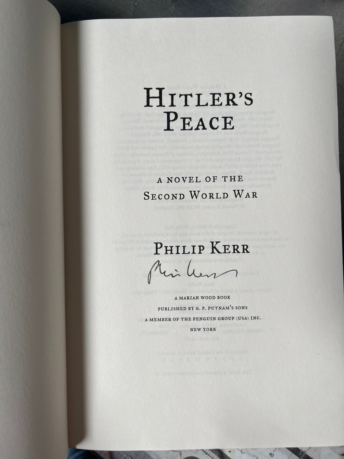 Signed Philip Kerr Thrillers Hitler’s Peace Man Without Breath Philosophical 3