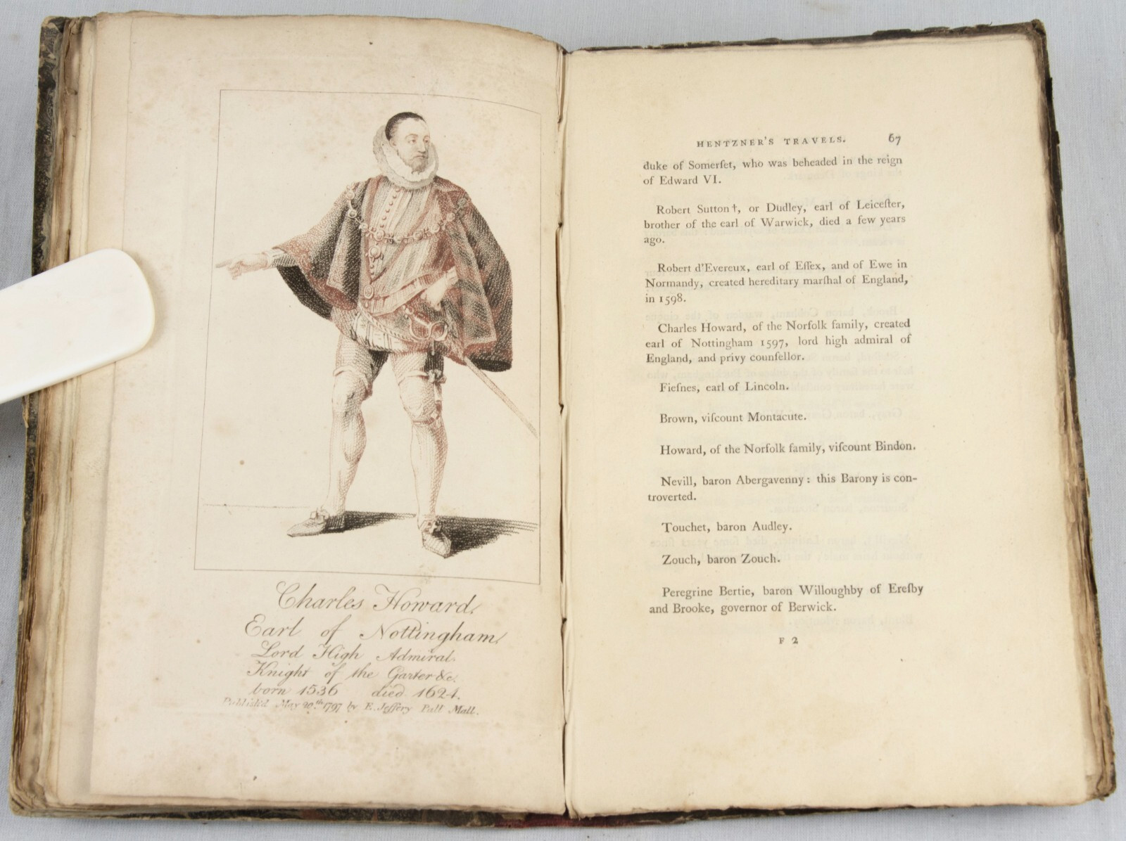 Queen Elizabeth Reign – curious plates – Paul HENTZNER 1797 – Travels in England