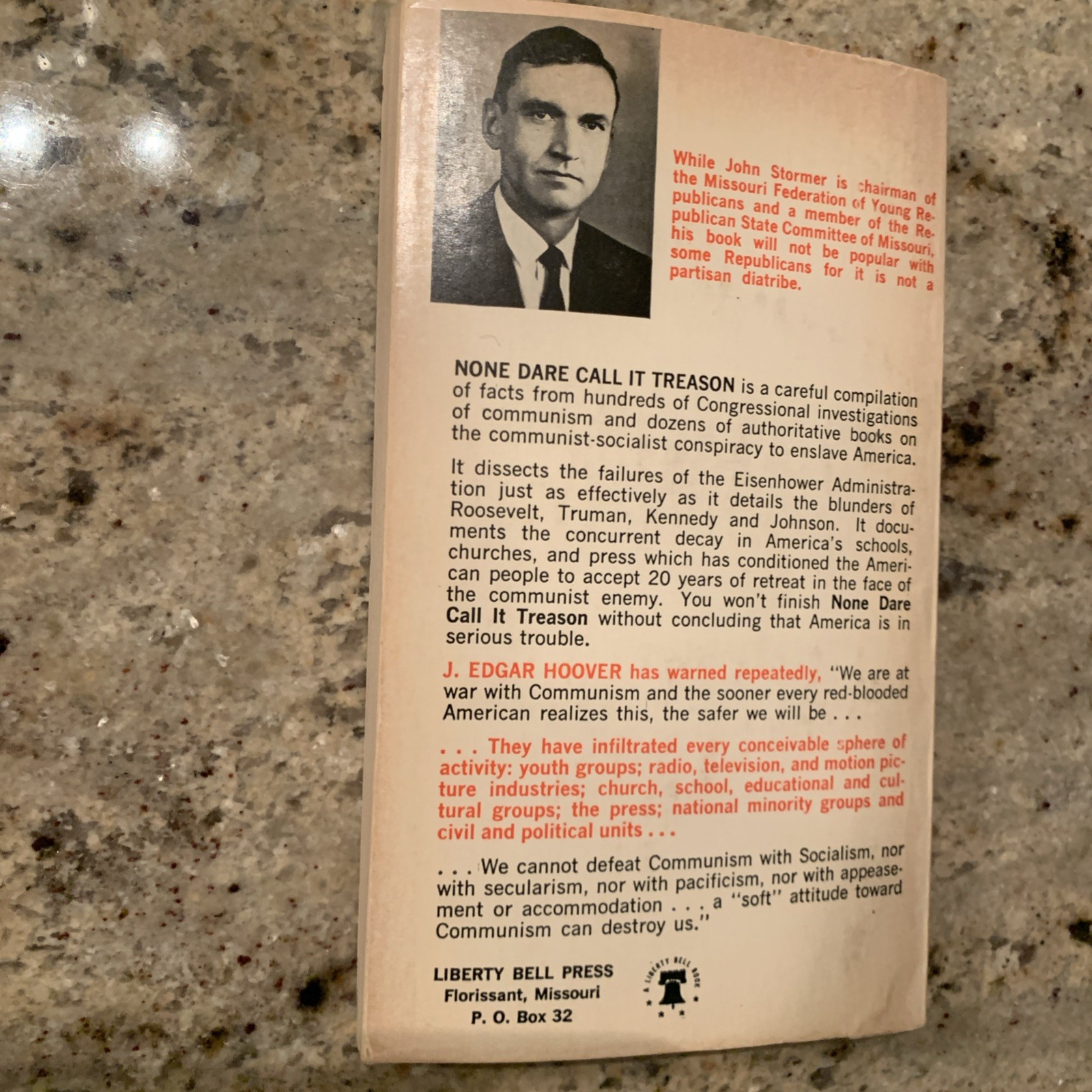 None Dare Call It Treason by John A. Stormer, 1964 Vintage PB, Non-Fiction