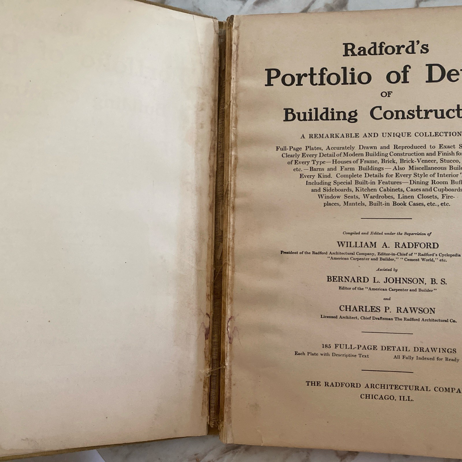 Radford’s Details of Building Construction 185 Plates 1911 Antique Architecture