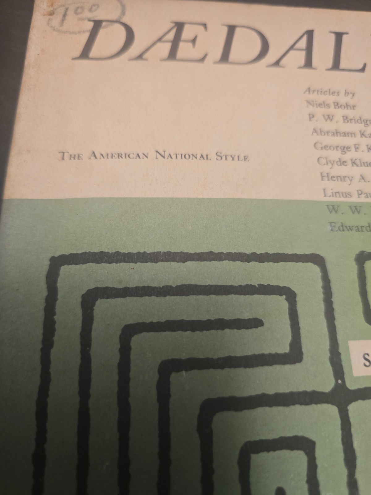 Daedalus Spring 1968 American National Style Arts Sciences Niels Bohr Pauling