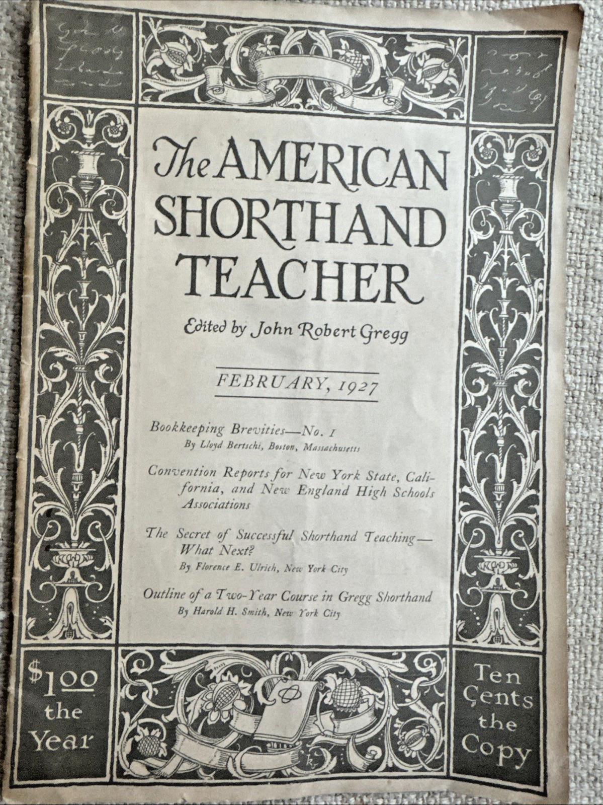 1927 The American Shorthand Teacher Subjects Typing Gregg Speed Tests