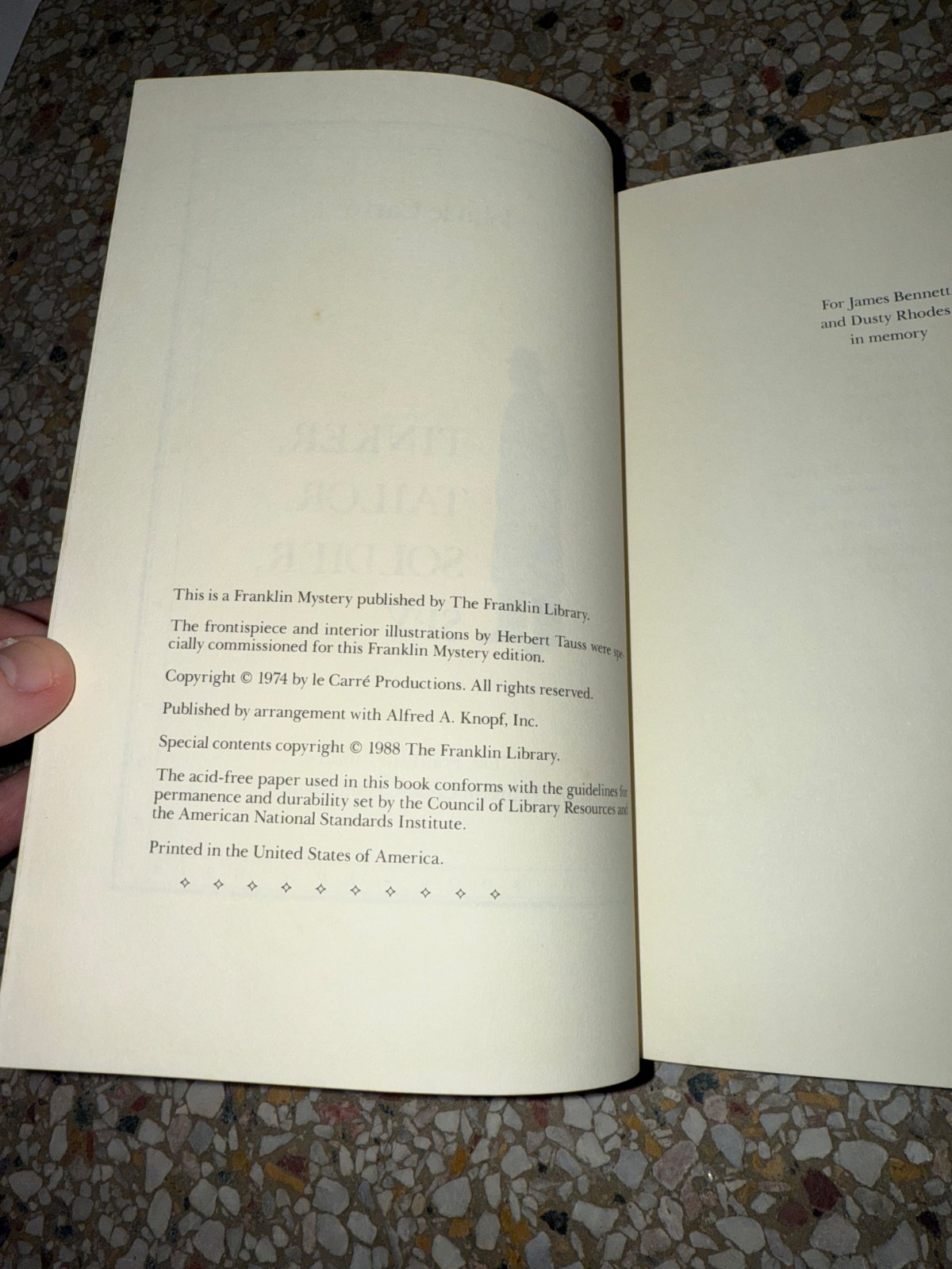 Tinker Tailor Soldier Spy, John Le Carre Franklin Mystery, 1988 Franklin Library