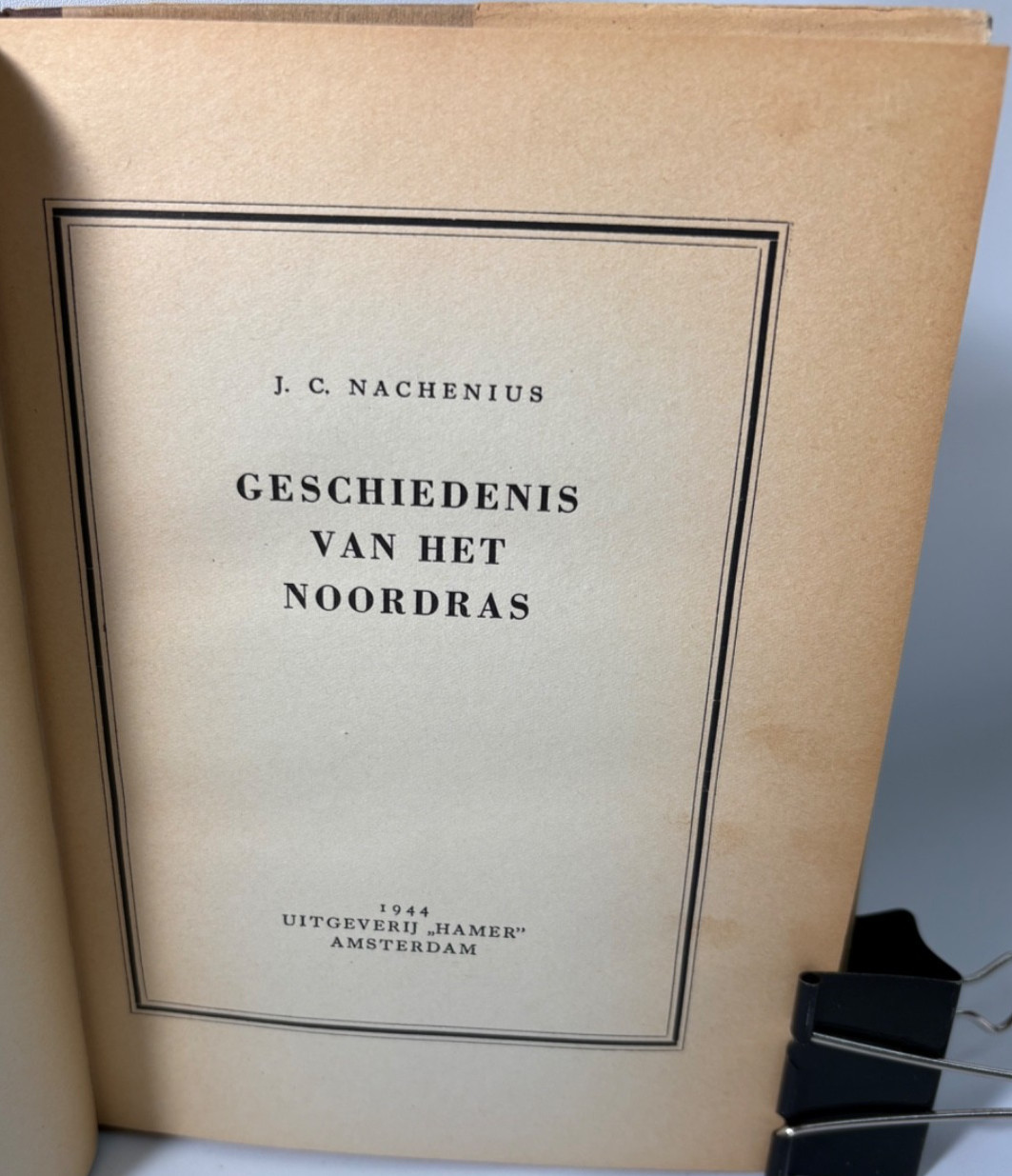 1944 Dutch Book Geschiedenis van het Noordras J.C. Nachenius Nordic History
