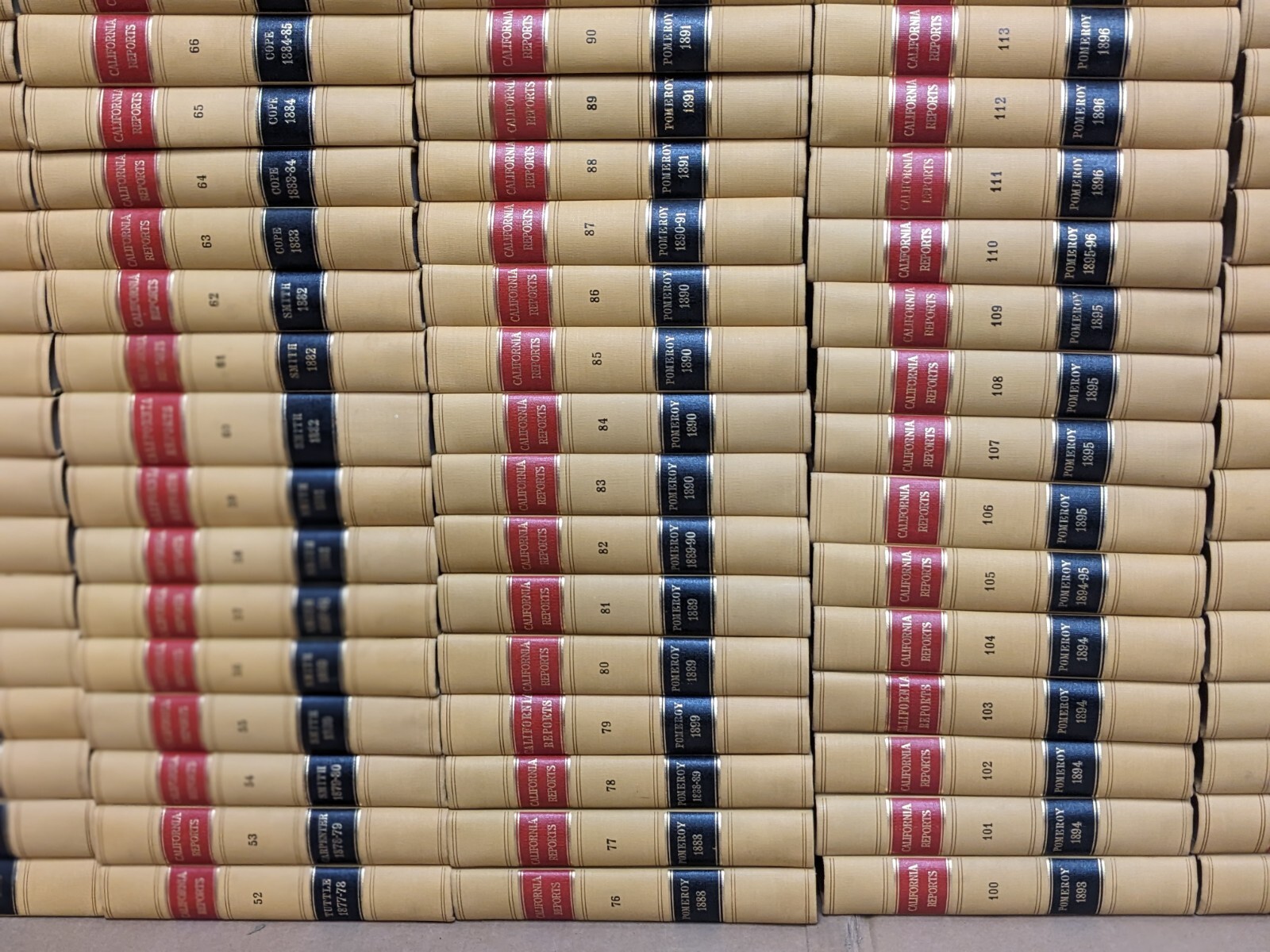 California Reports Vintage Law Books 1852-1934, SET OF 219 Volumes, LIKE NEW