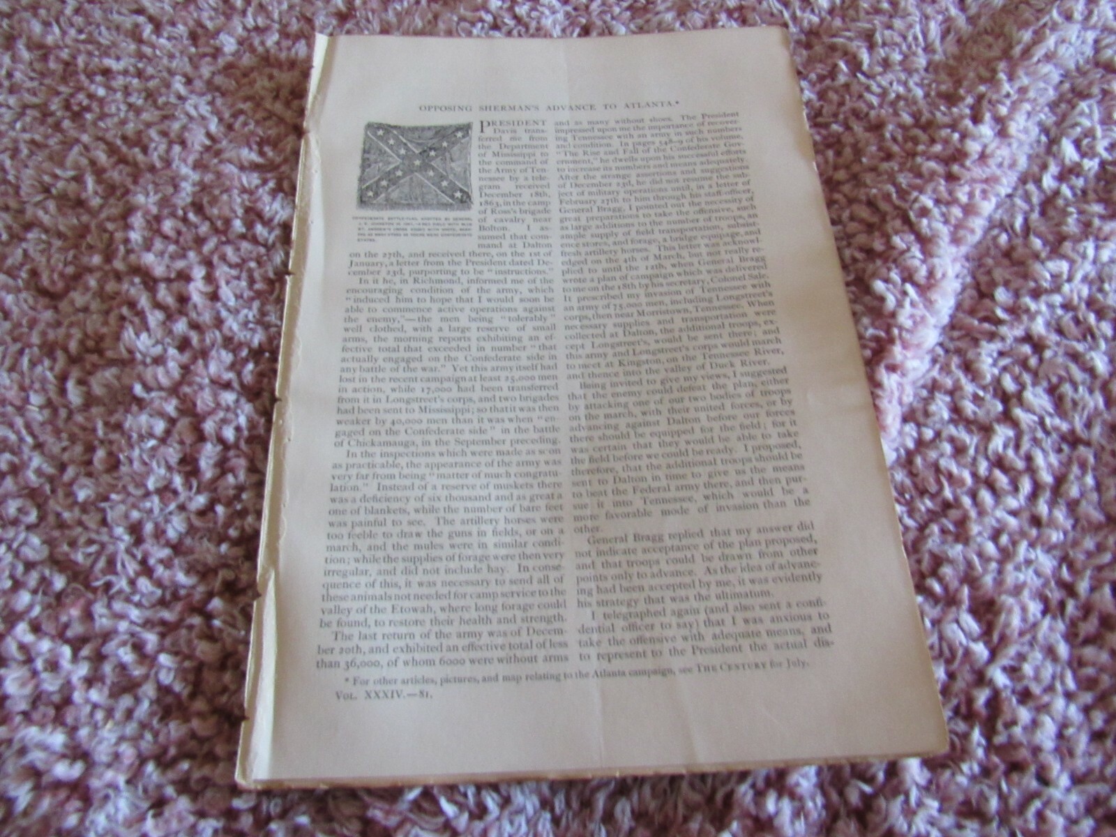 Lot 6-Antique Articles-Illustrated-1887-Civil War-Georgia-Atlanta-Bentonville
