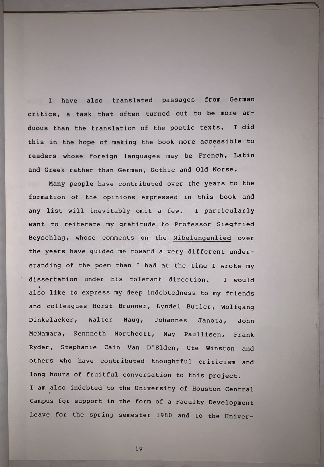 ORIGINAL TYPESCRIPT, 1983, THE NIBELUNGENLIED, by EDWARD R HAYMES, GERMANIC EPIC