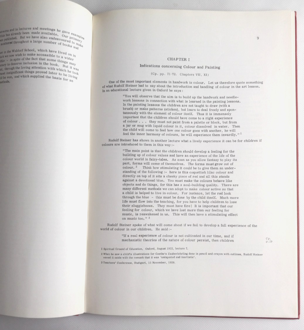 Handwork Indications by Rudolf Steiner 1st HC 1968/1983 VG Hedwig Hauck