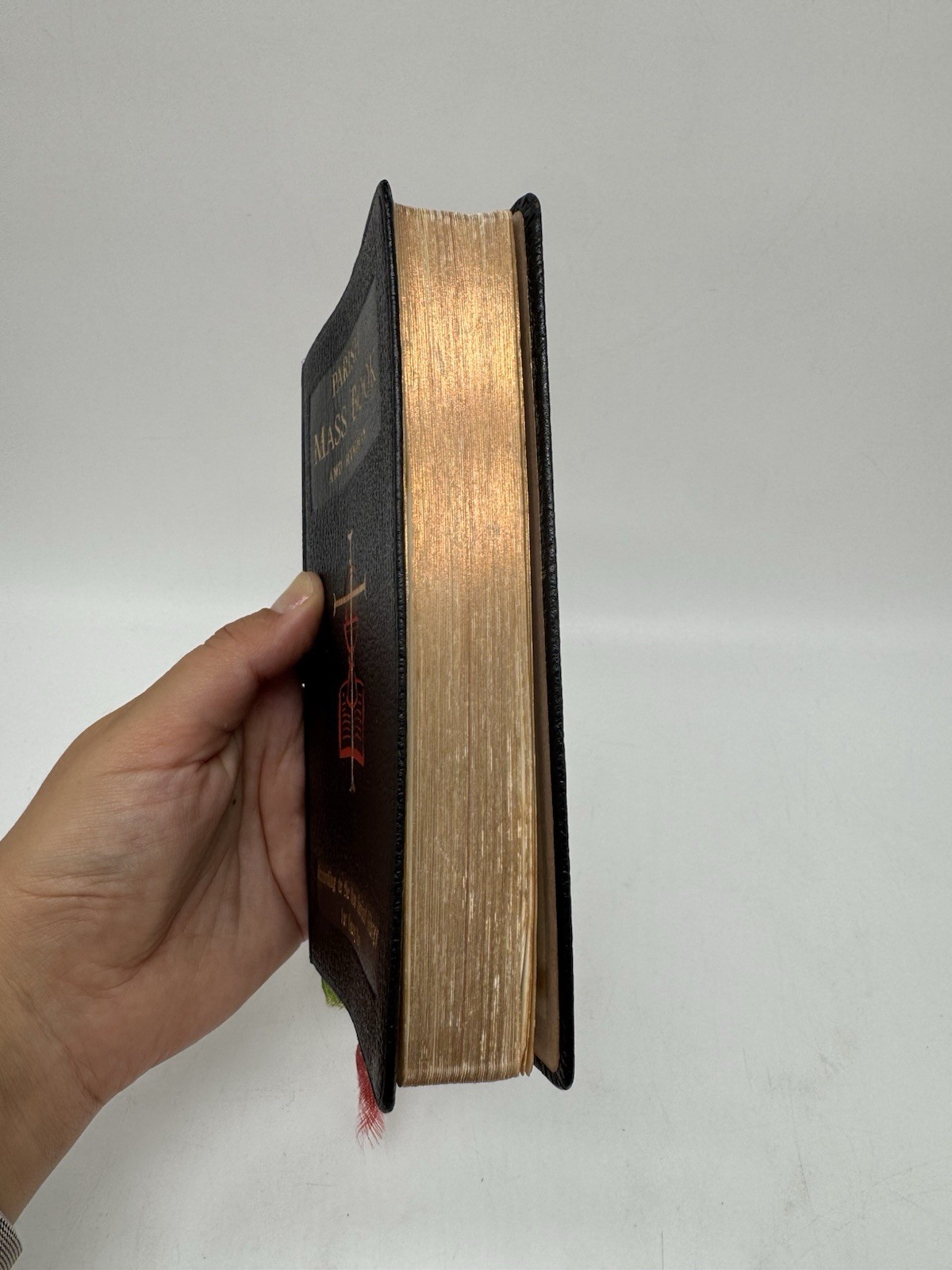 1965 Parish Catholic Prayer Mass Book Saint St Joseph Edition Leather Cover