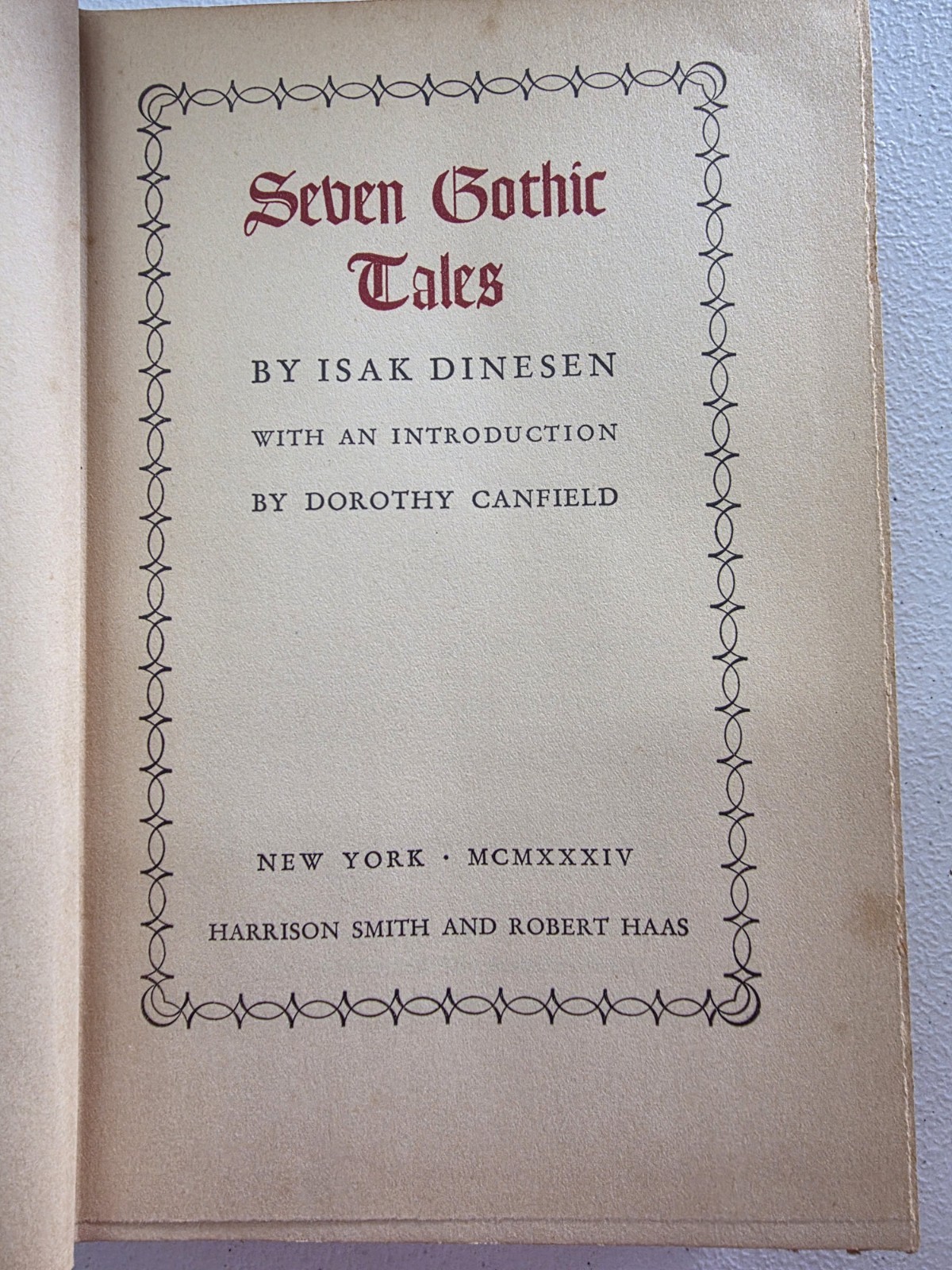First Edition 1934 Seven Gothic Tales Osaka Dinesen, Karen Blixen Denmark