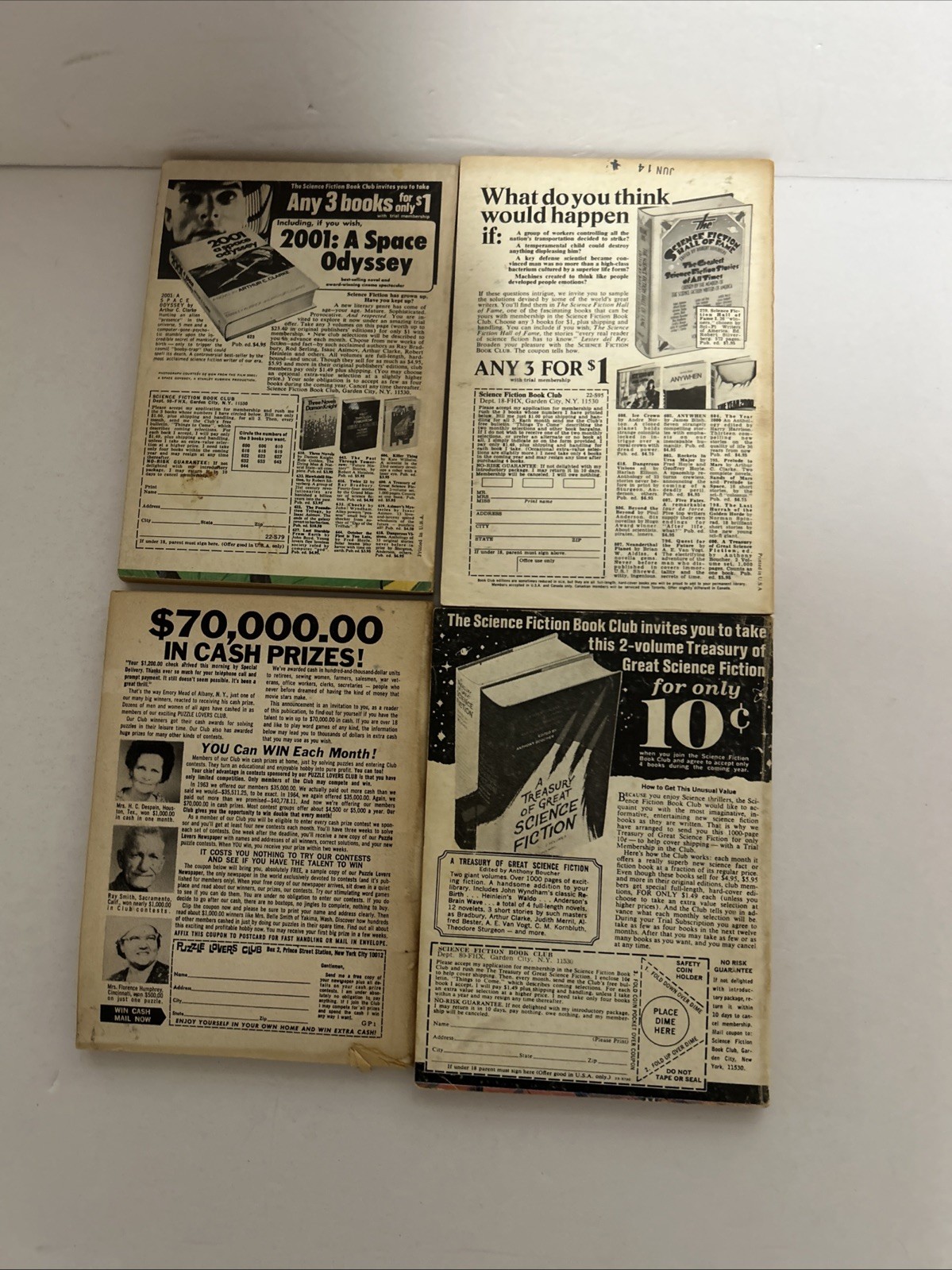 (4) Four WORLDS OF IF Science Fiction Magazine 1960’s/70’s Herbert Heinlein