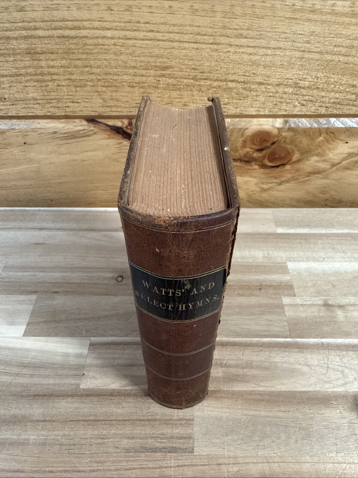 1858 PSALMS HYMNS SPIRITUAL SONGS isaac watts BOSTON leather ANTIQUE old