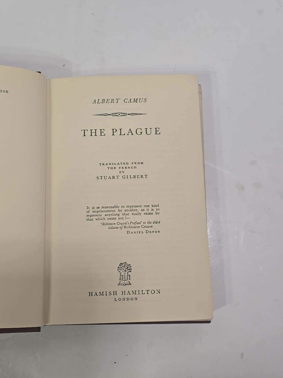 First UK Edition The Plague by Albert Camus the stranger myth of Sisyphus 1959