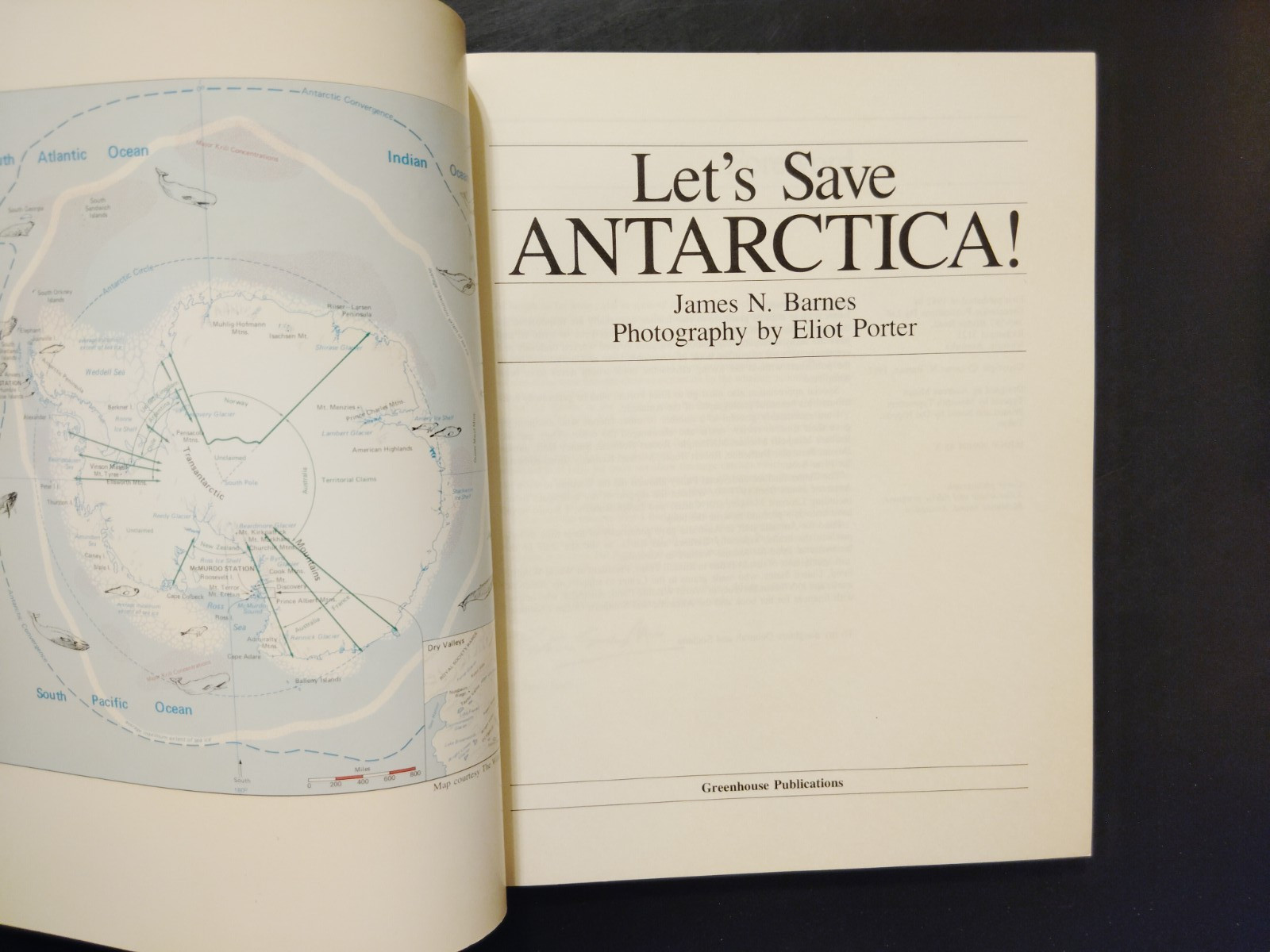 Let’s Save Antarctica! by James N. Barnes 1982 SC First Edition Eliot Porter