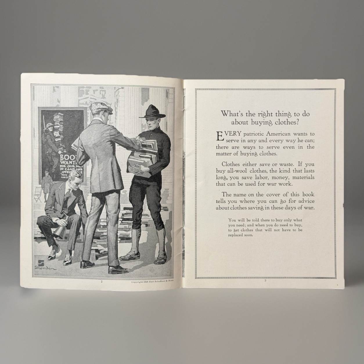 Antique 1918 Hart Schaffner Marx Style Book Mens Fashion Catalog Cleveland Ohio