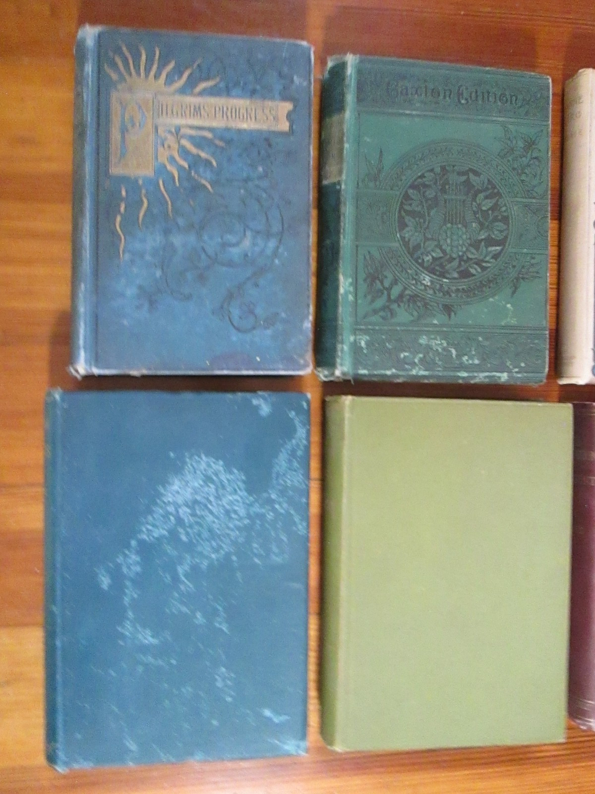 Victorian Antique Book Lot 1890 Fine Binding Classic Fiction Paine Bunyan Jesus