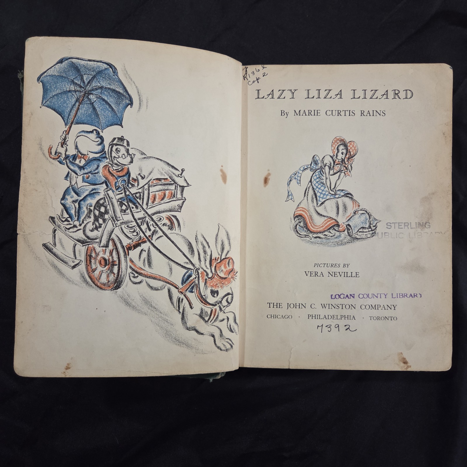 1938 Lazy Liza Lizard Marie Curtis Rains Illustrated HC Ex-Library