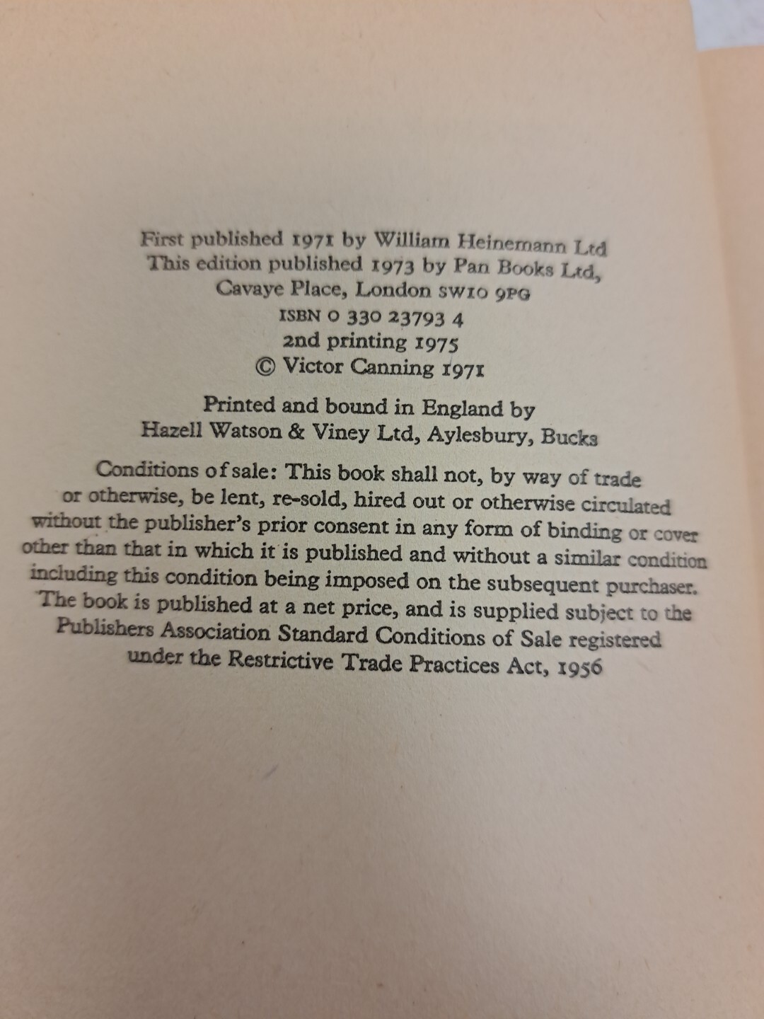 Vintage 1973 Thriller, Victor Canning, Firecrest #2.5.37