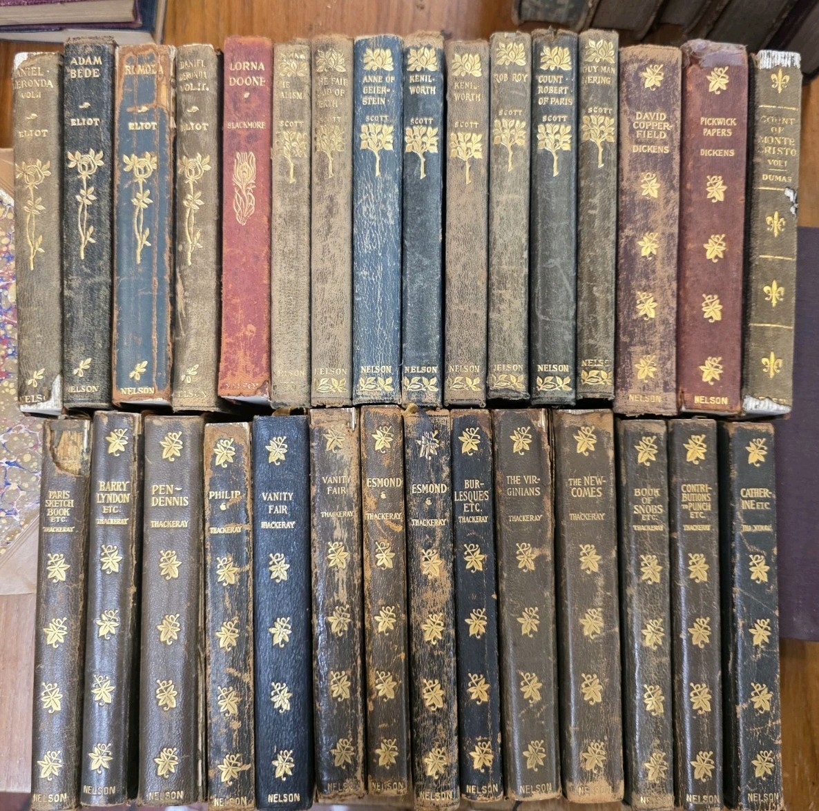 Nelson NEW CENTURY LIBRARY Mixed Lot 27v Thackeray Scott Eliot Dickens Dumas