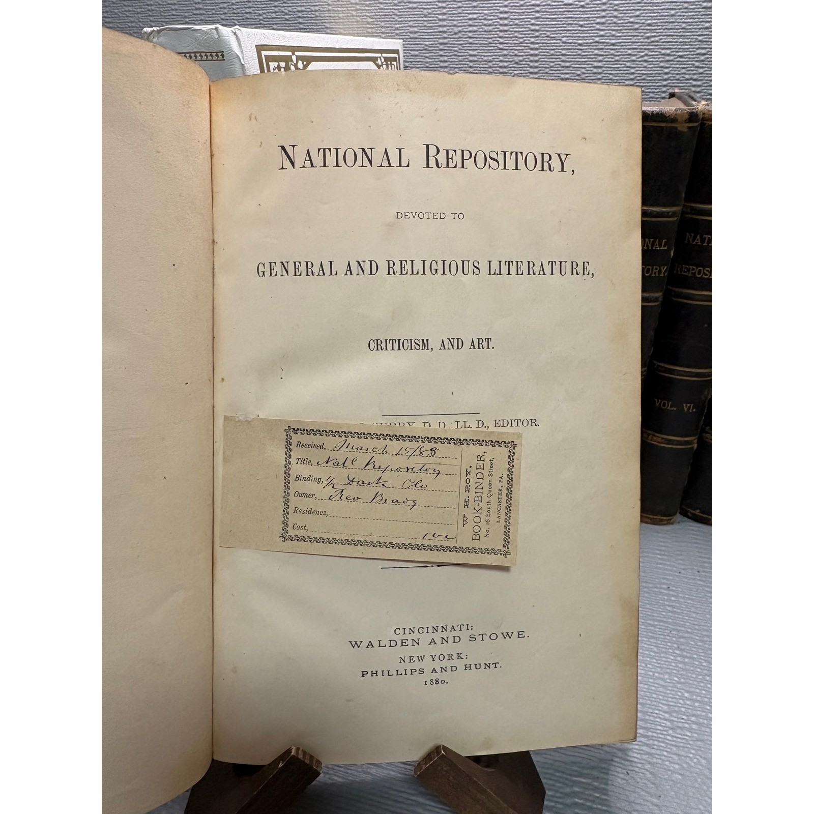 National Repository Vol VIII 1880 Antique Leather Book Religious Literature Art