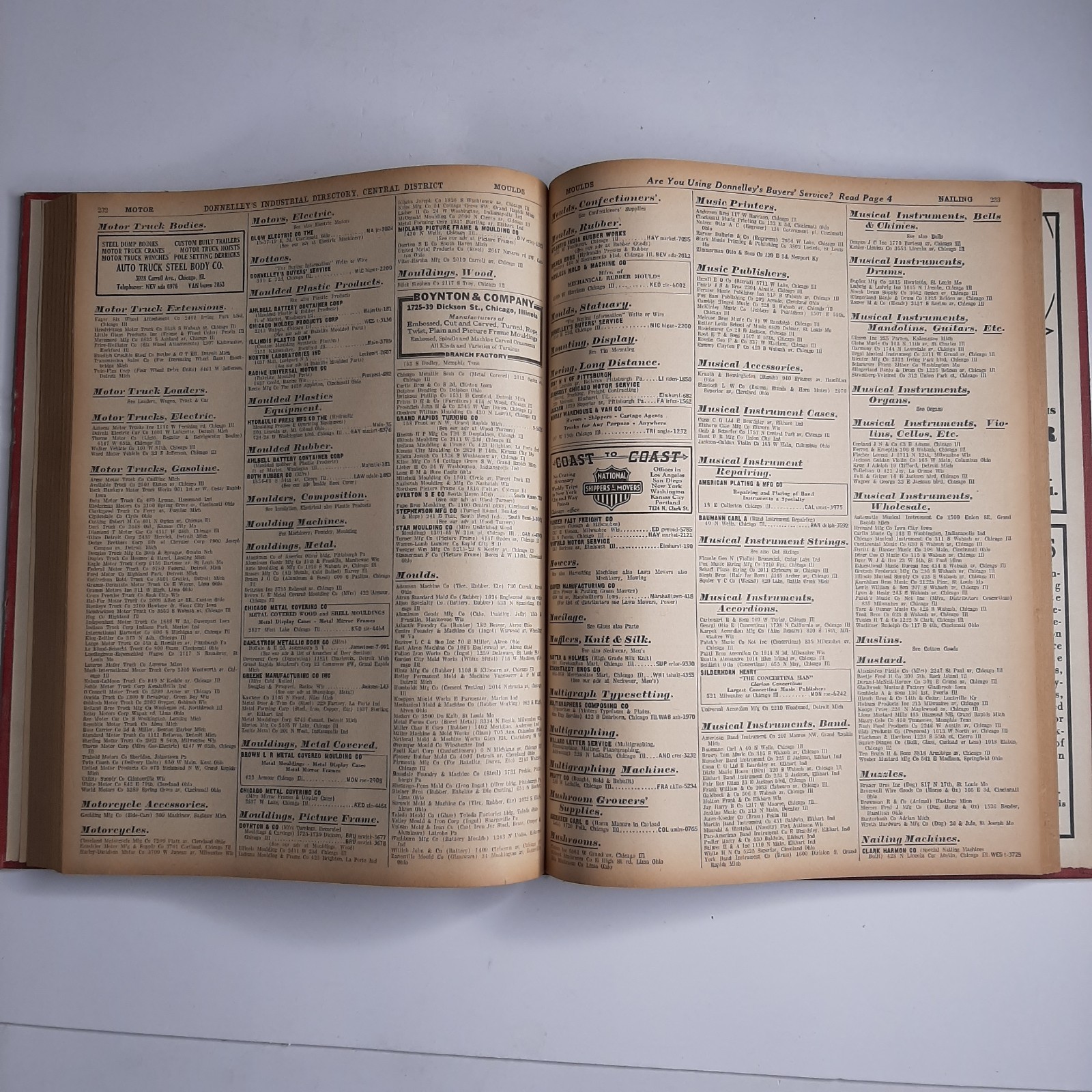 DONNELY’S INDUSTRIAL DIRECTORY CENTRAL DISTRICT 1932 Buyer’s Guide HC book OS36