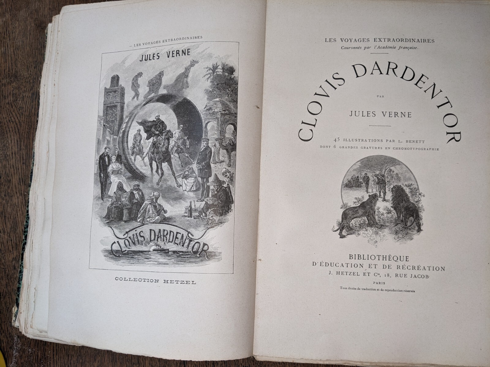 Antique book – Jules Verne – Facing the Flag / Clovis Dardentor – 1896 -…
