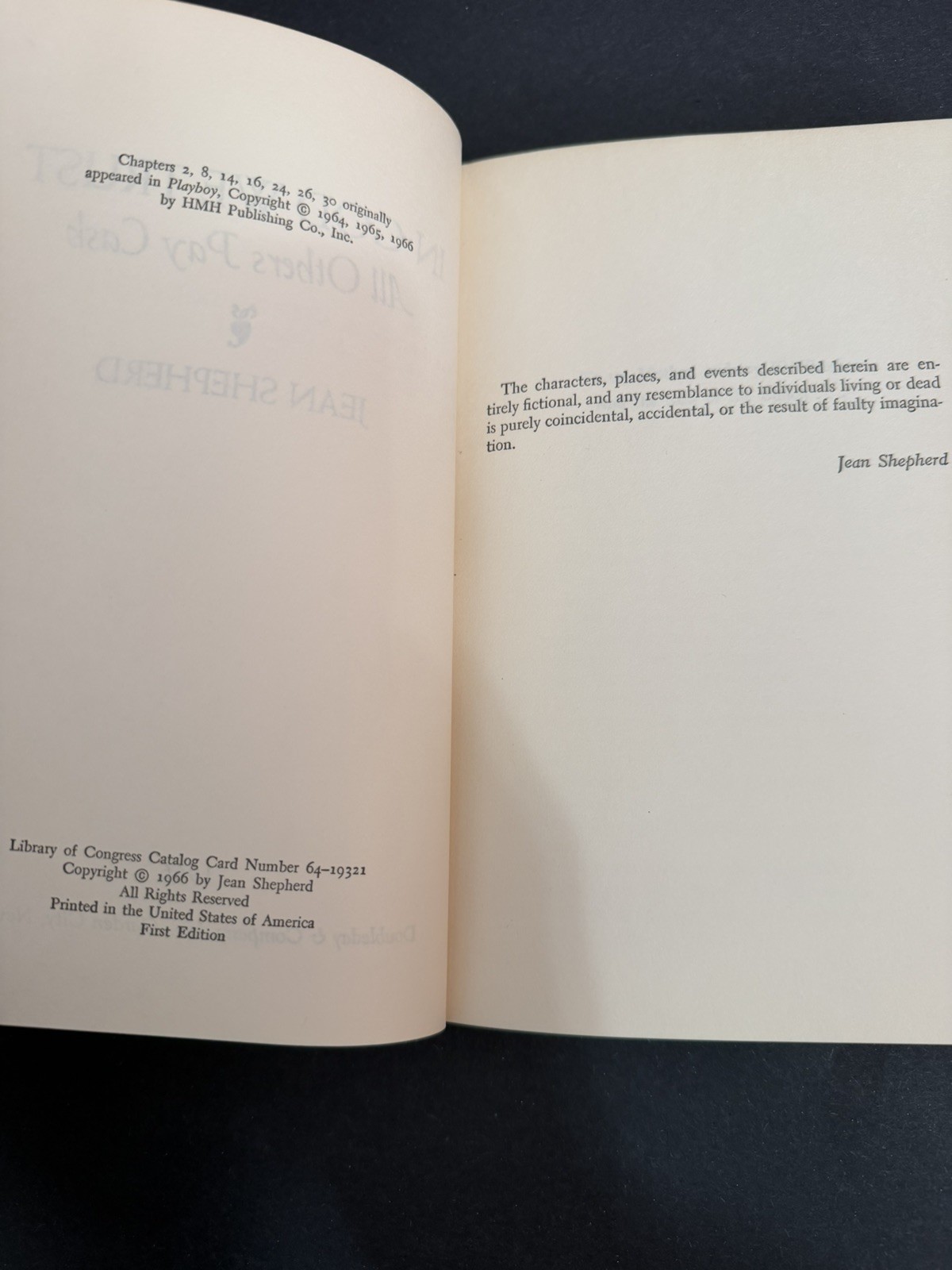 IN GOD WE TRUST ALL OTHERS PAY CASH FIRST EDITION HARDCOVER BOOK JEAN SHEPHERD