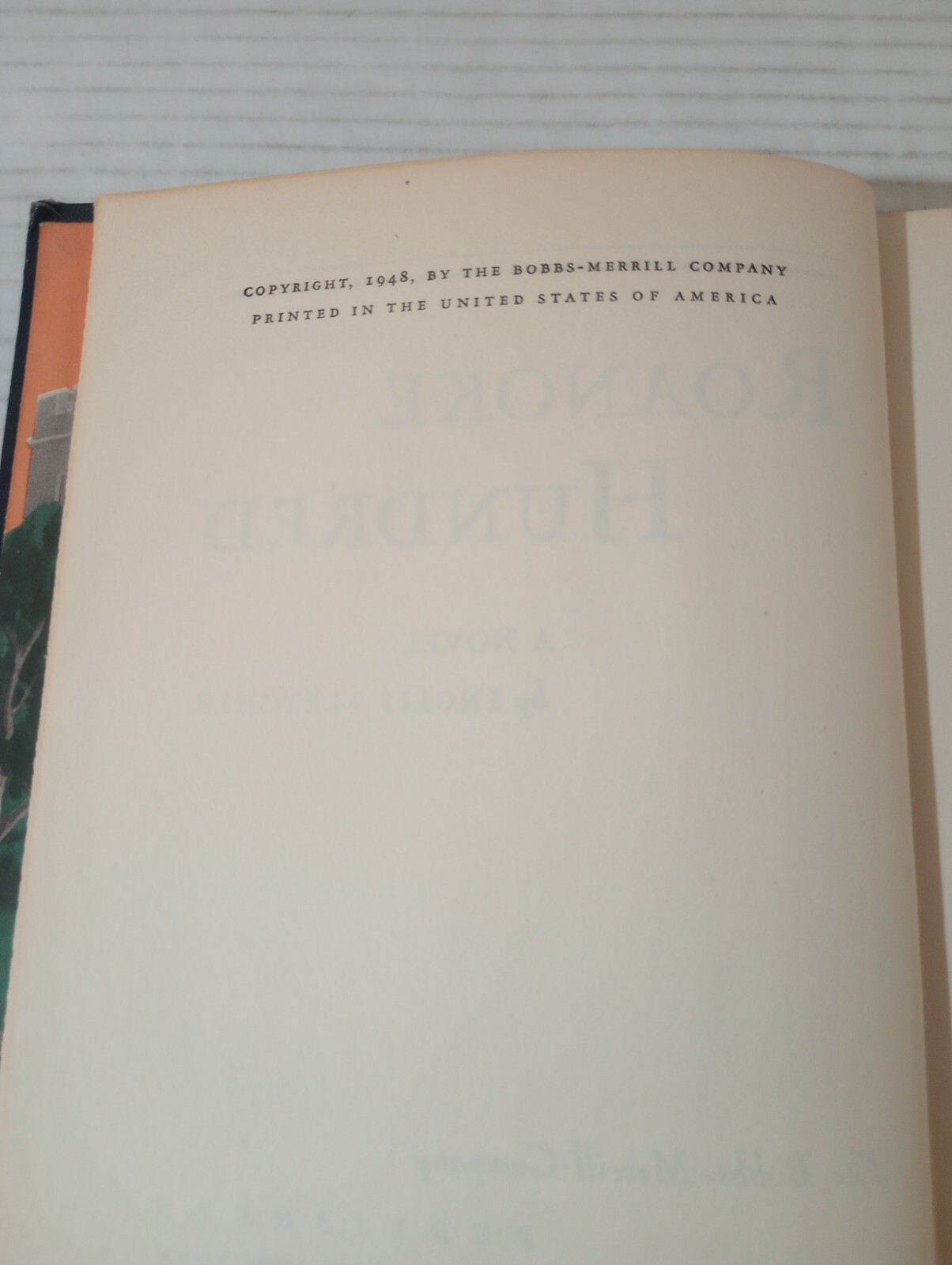 Roanoke Hundred By Inglis Fletcher 1948 Early Edition