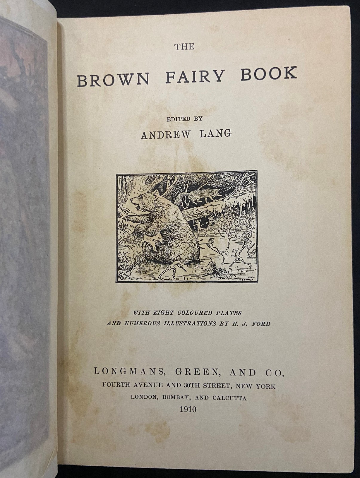 1910 THE BROWN FAIRY BOOK Fairy Tales ANDREW LANG Antique Art Nouveau Binding
