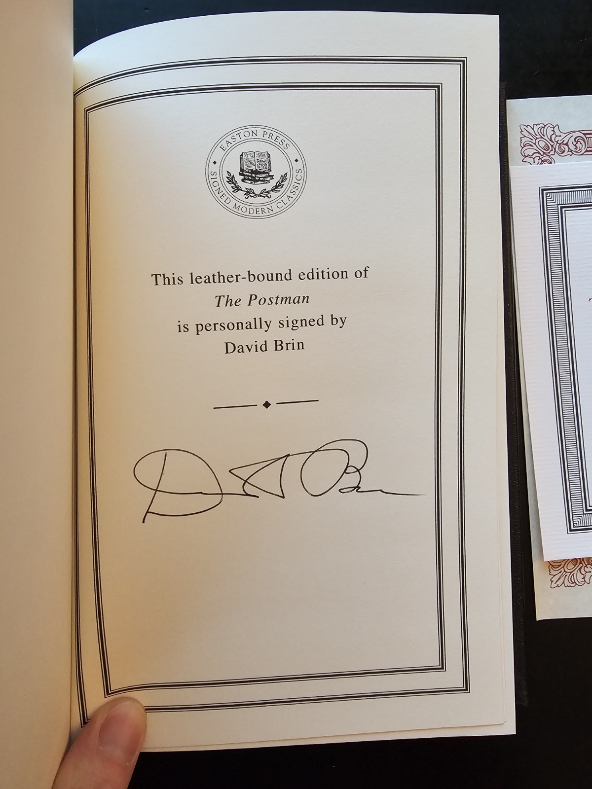The Postman by David Brin, SIGNED, Easton Press