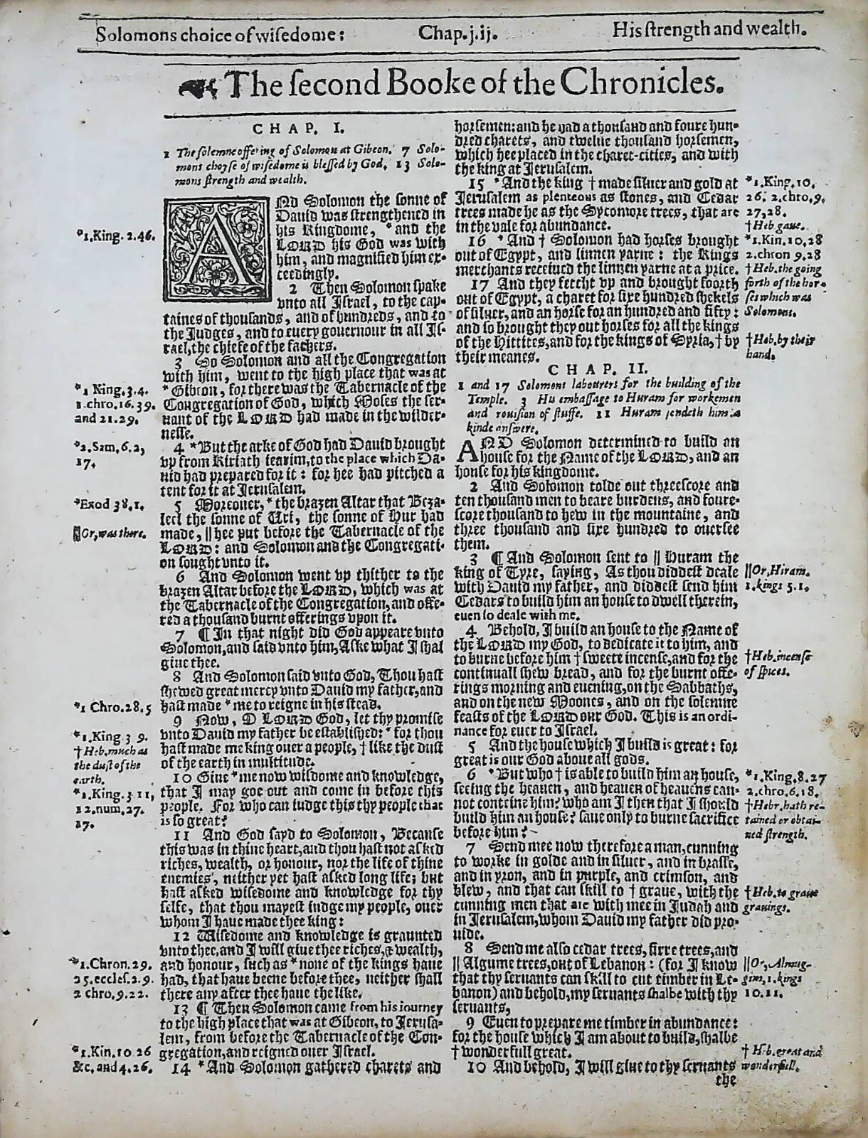 1614 KING JAMES BIBLE OLD TESTAMENT TITLE PAGE LEAVES * YOU PICK* KJV 400 YEARS