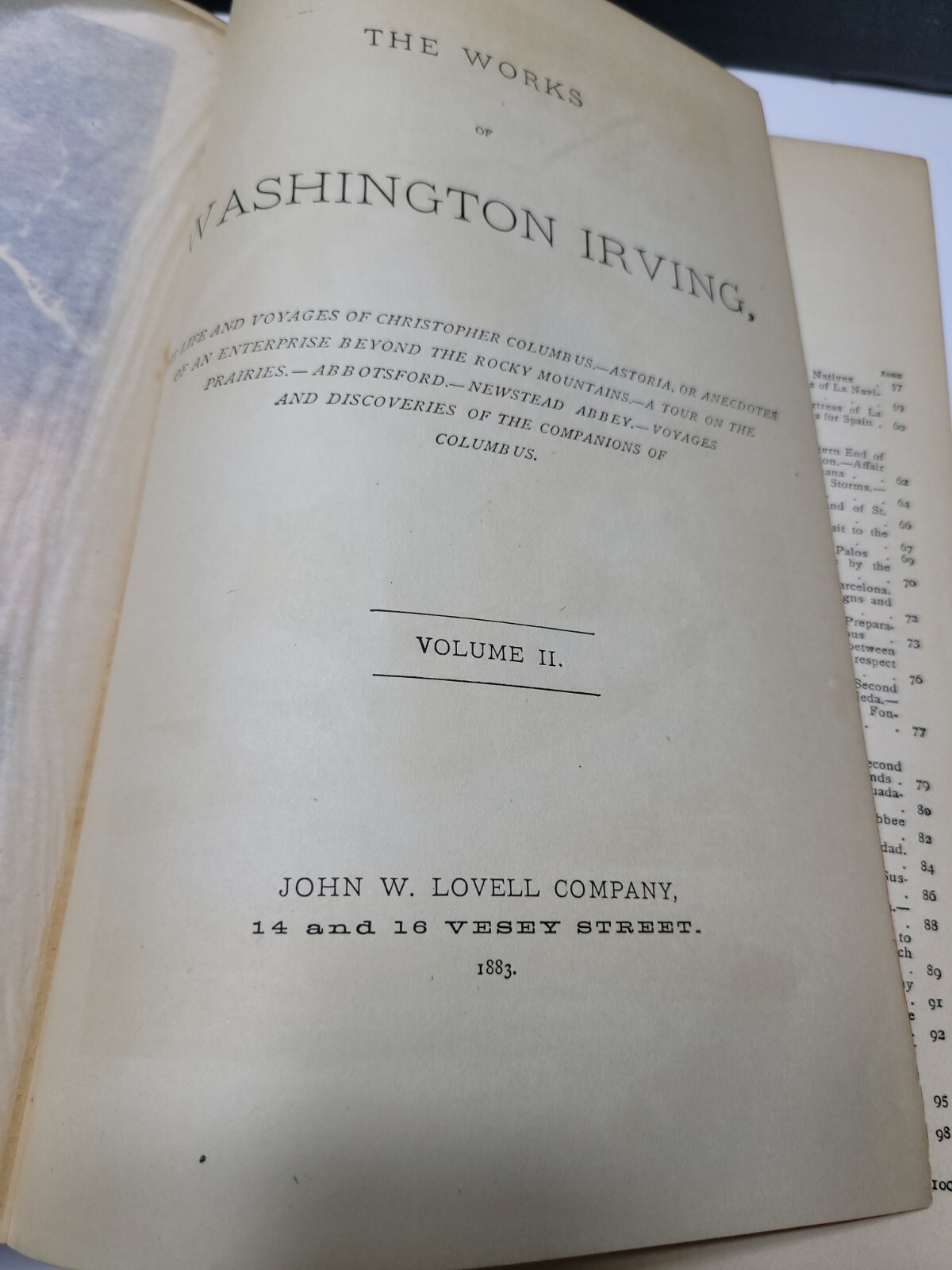 1883 LIFE & WORKS WASHINGTON IRVING VOL. 2 Lovell illustrated Hardcover Antique
