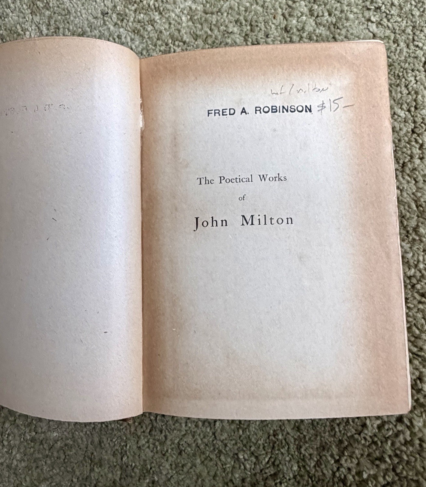 1898 John Milton Poetical Works – Antique Hardcover Albion Edition