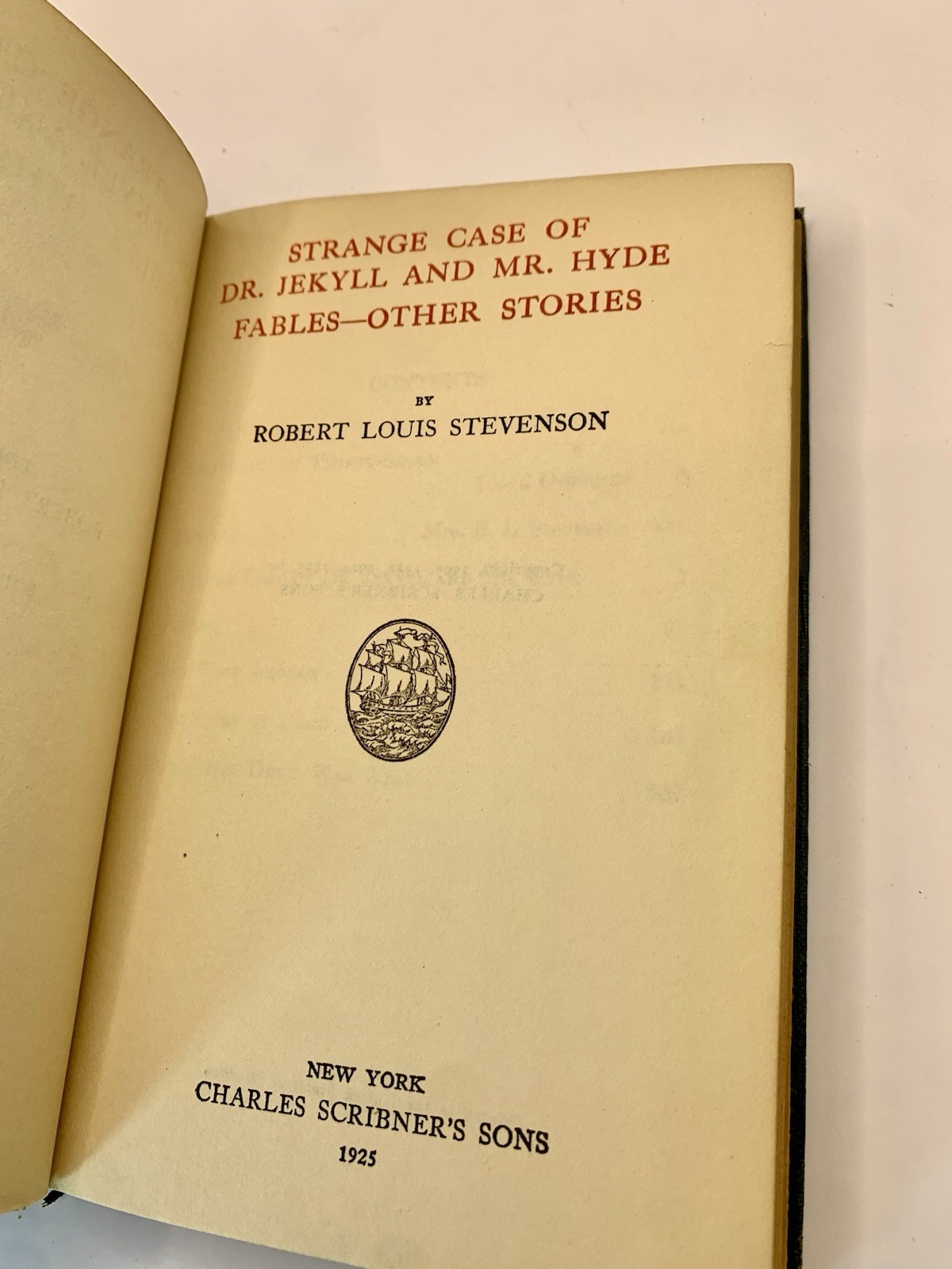 Strange Case of Dr. Jekyll and Mr. Hyde – Fables – Other Stories. 1925. Antique.