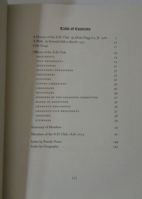 The A. D. Club of Harvard University 1836-2015 Final Club Hardcover VERY GOOD