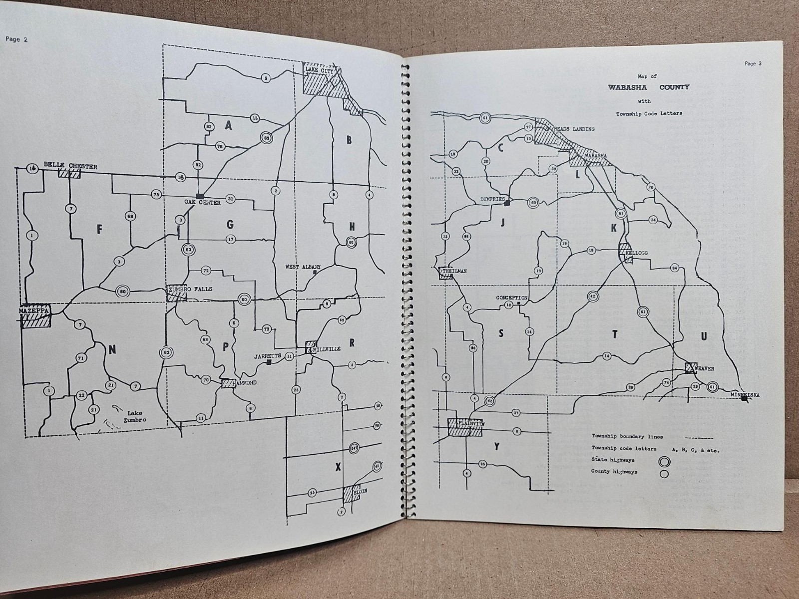 Wabasha County Farm Identification Directory 1973 Spiral-Bound Paperback