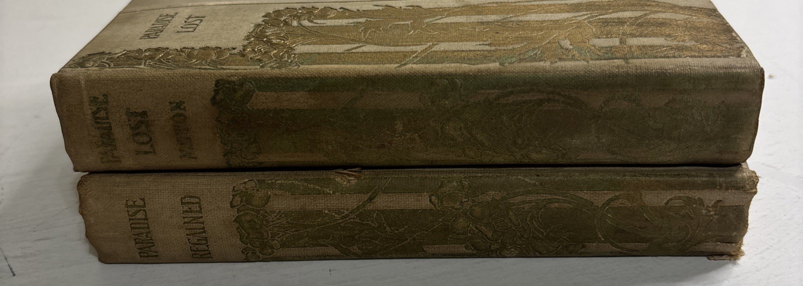 Paradise Lost + Paradise Regained by John Milton Victorian Floral Set c 1890s