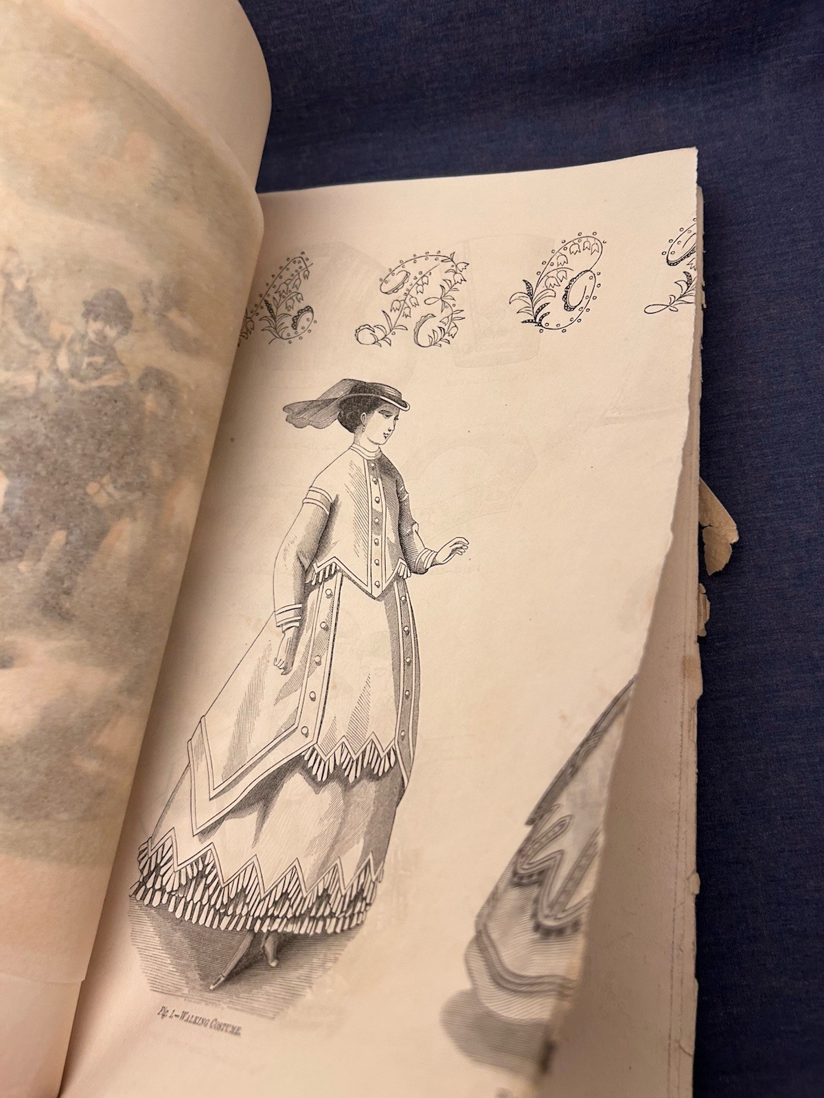 January 1868 Godey’s Lady’s Book Fashion Foldouts Color Dress Victorian Rare